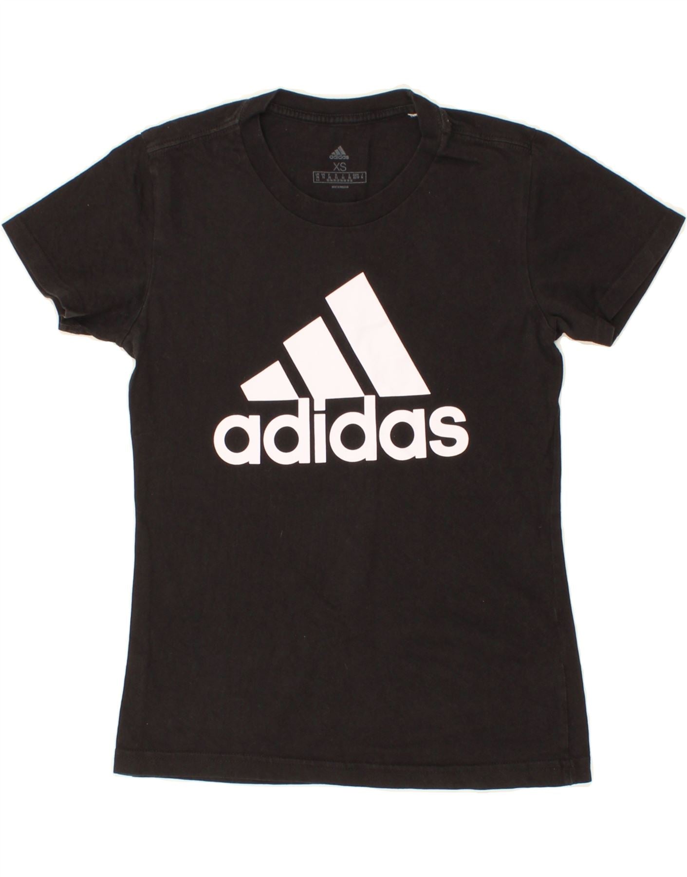 image of ADIDAS Womens Graphic T-Shirt Top UK 4/6 XS Black Cotton