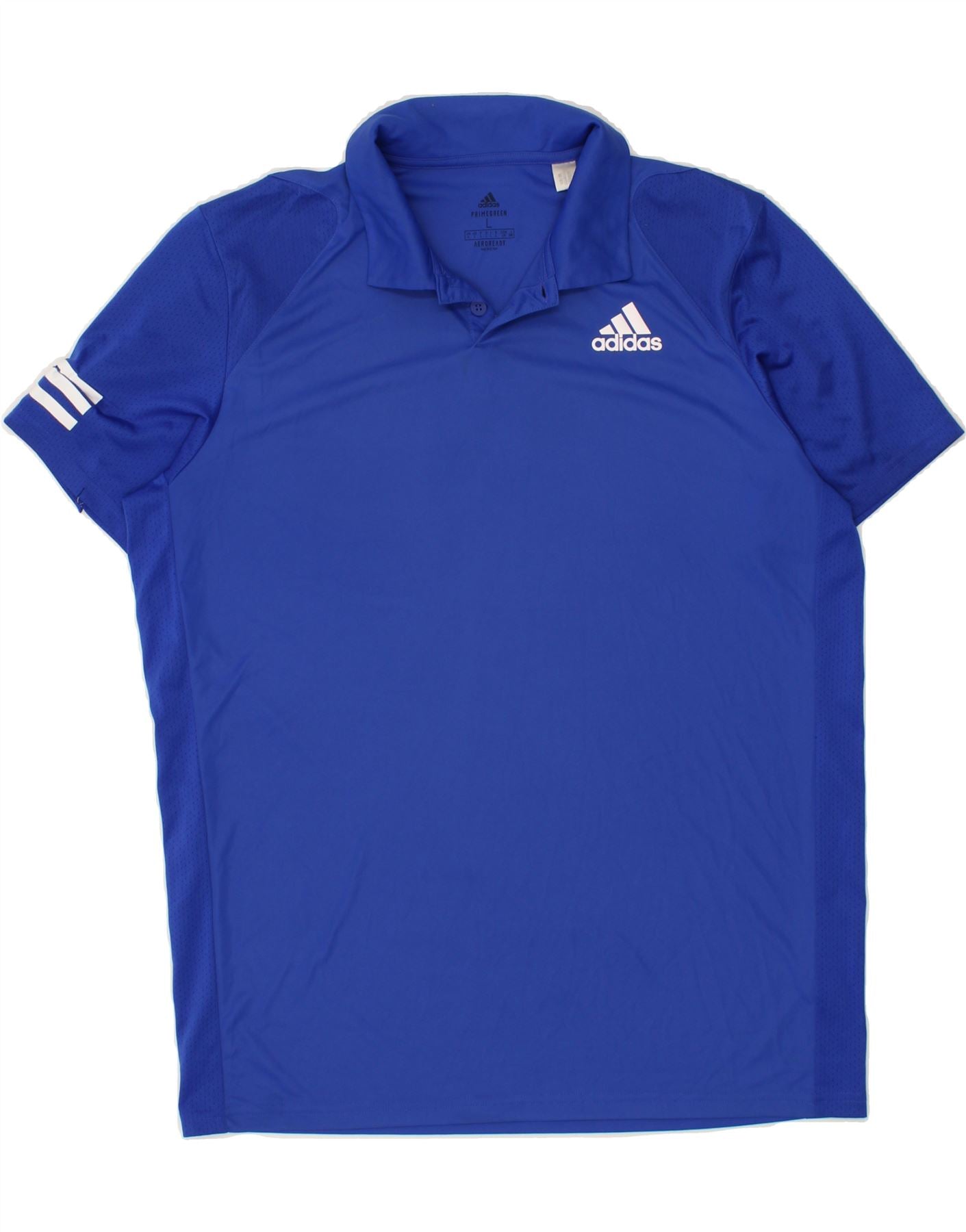 image of ADIDAS Mens Aeroready Polo Shirt Large Blue Polyester