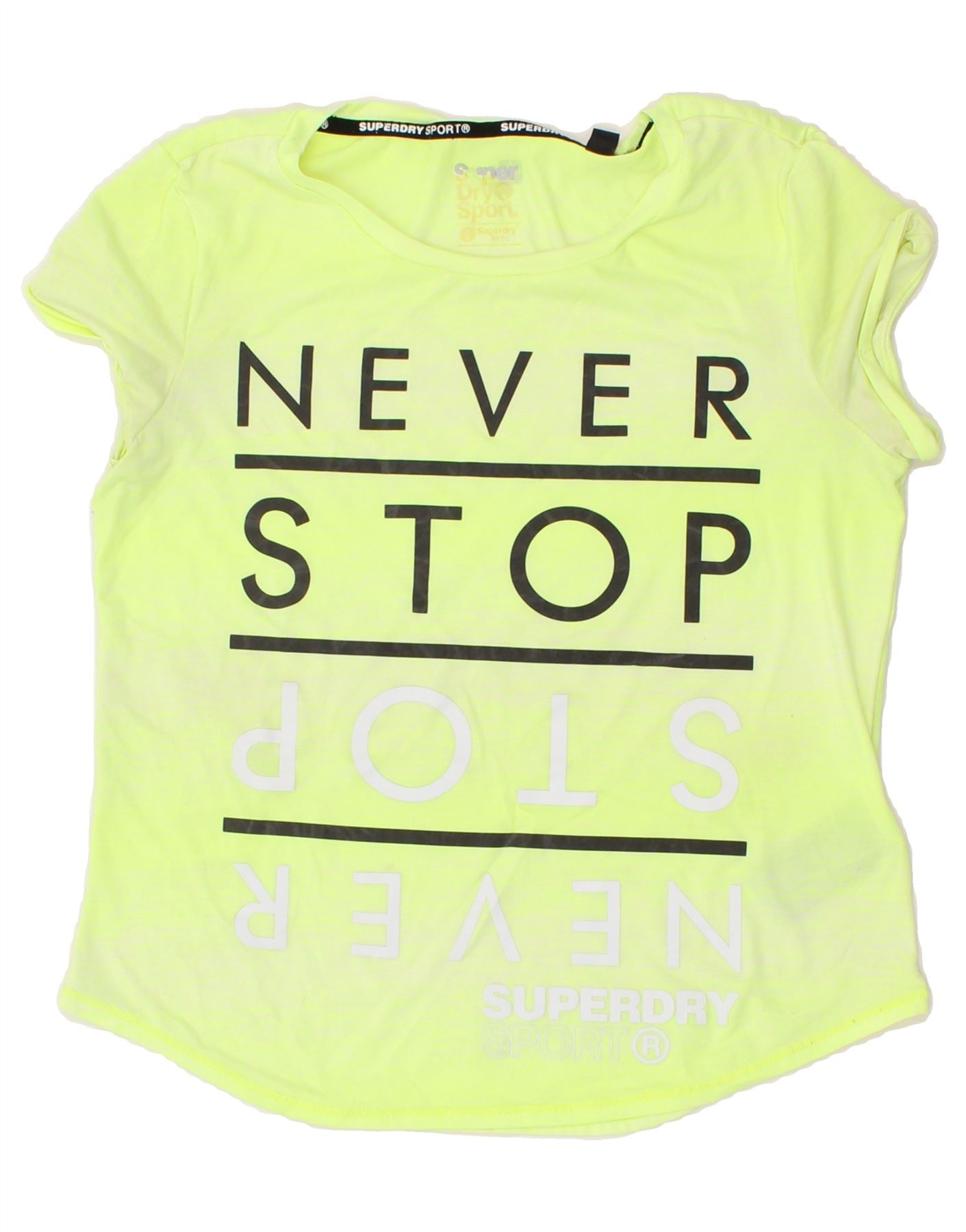 Image of SUPERDRY Womens Graphic T-Shirt Top UK 6 XS Green Polyester