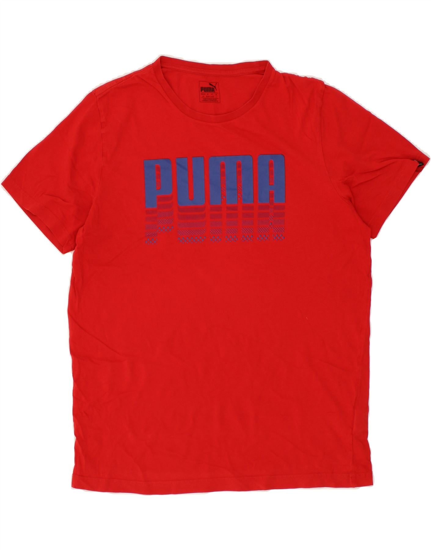 image of PUMA Mens Graphic T-Shirt Top Large Red Cotton