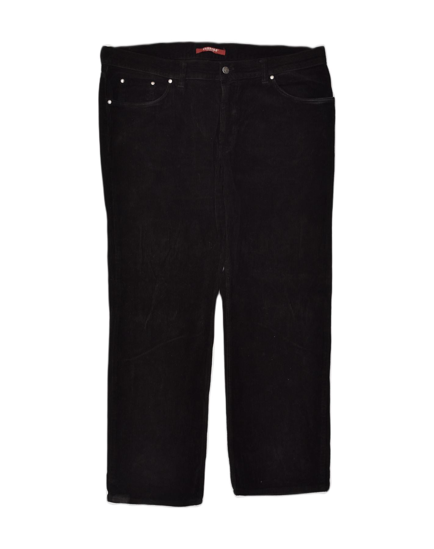 Image of CARRERA Mens Straight Corduroy Trousers W40 L30  Black Cotton