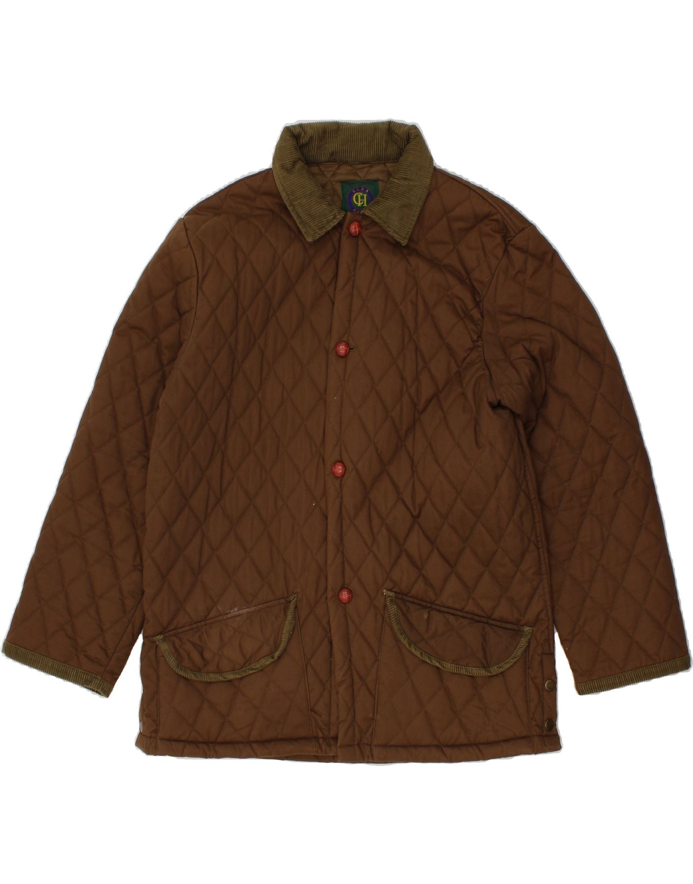 Image of VINTAGE Mens Quilted Jacket UK 40 Large Brown Cotton