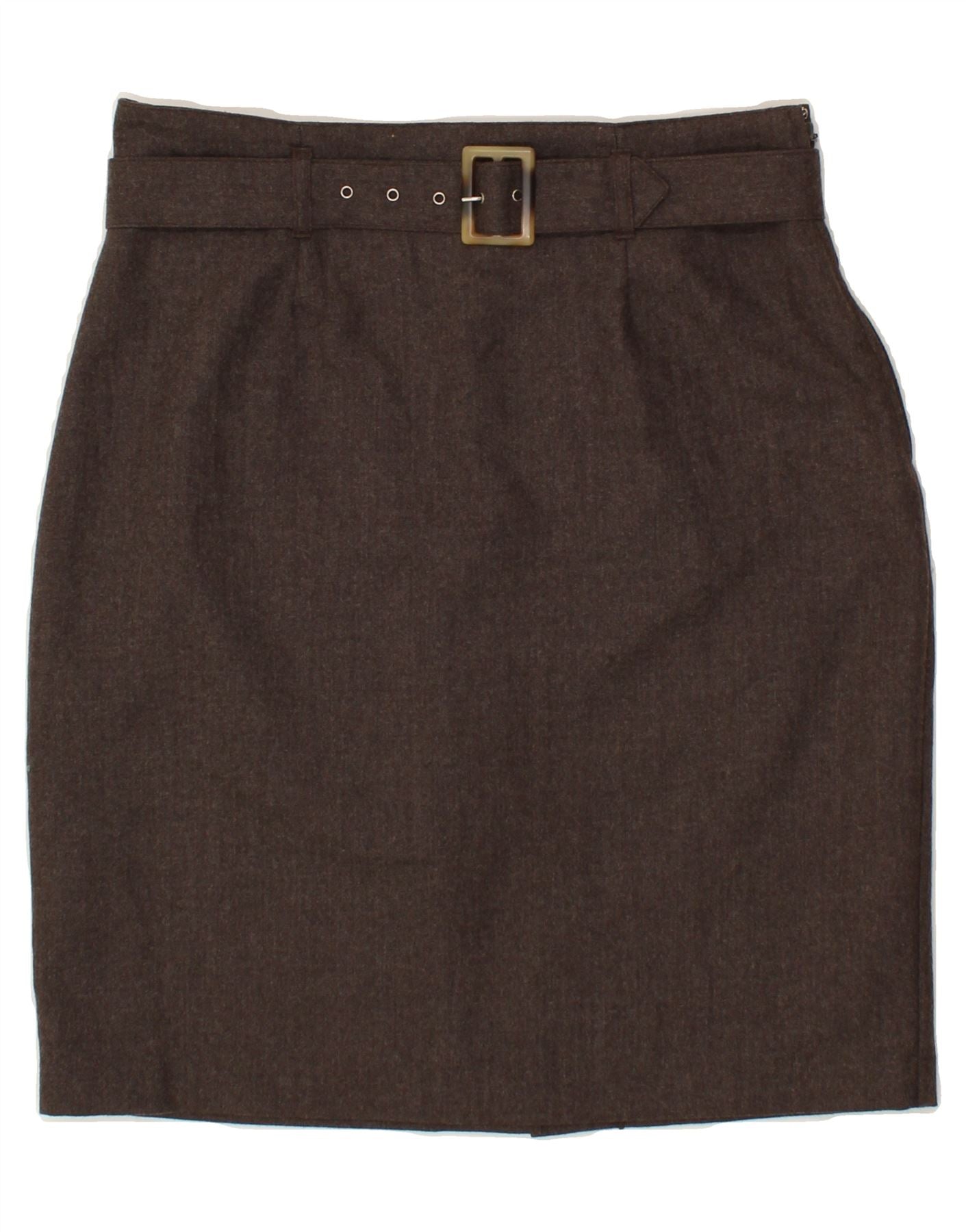 Image of BENETTON Womens Pencil Skirt IT 46 Large  W32  Brown Virgin Wool