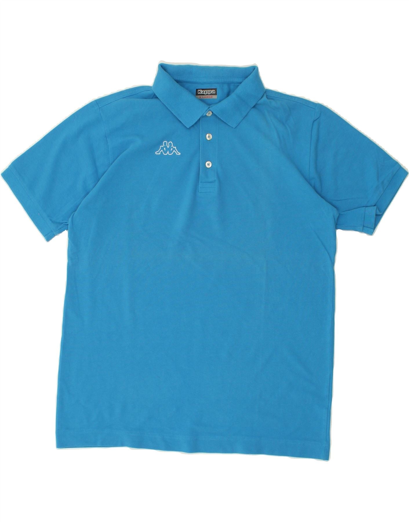 Image of KAPPA Mens Slim Polo Shirt XL Blue Cotton