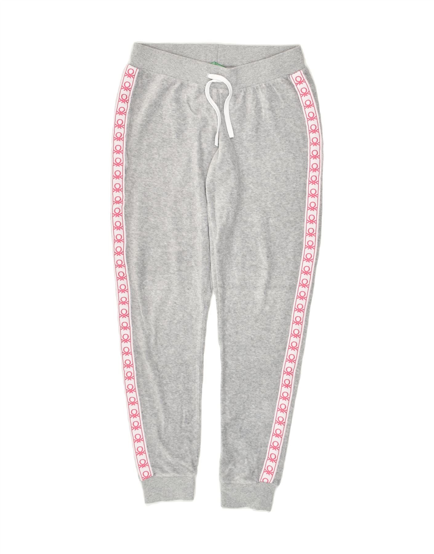 Image of BENETTON Girls Tracksuit Trousers Joggers 10-11 Years XL  Grey Polyester