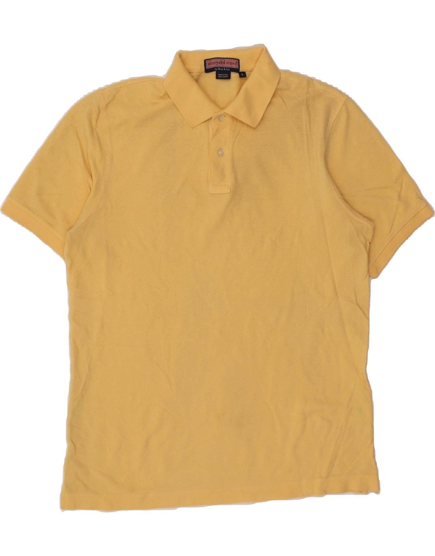 image of VINEYARD VINES Mens Polo Shirt Small Yellow Cotton