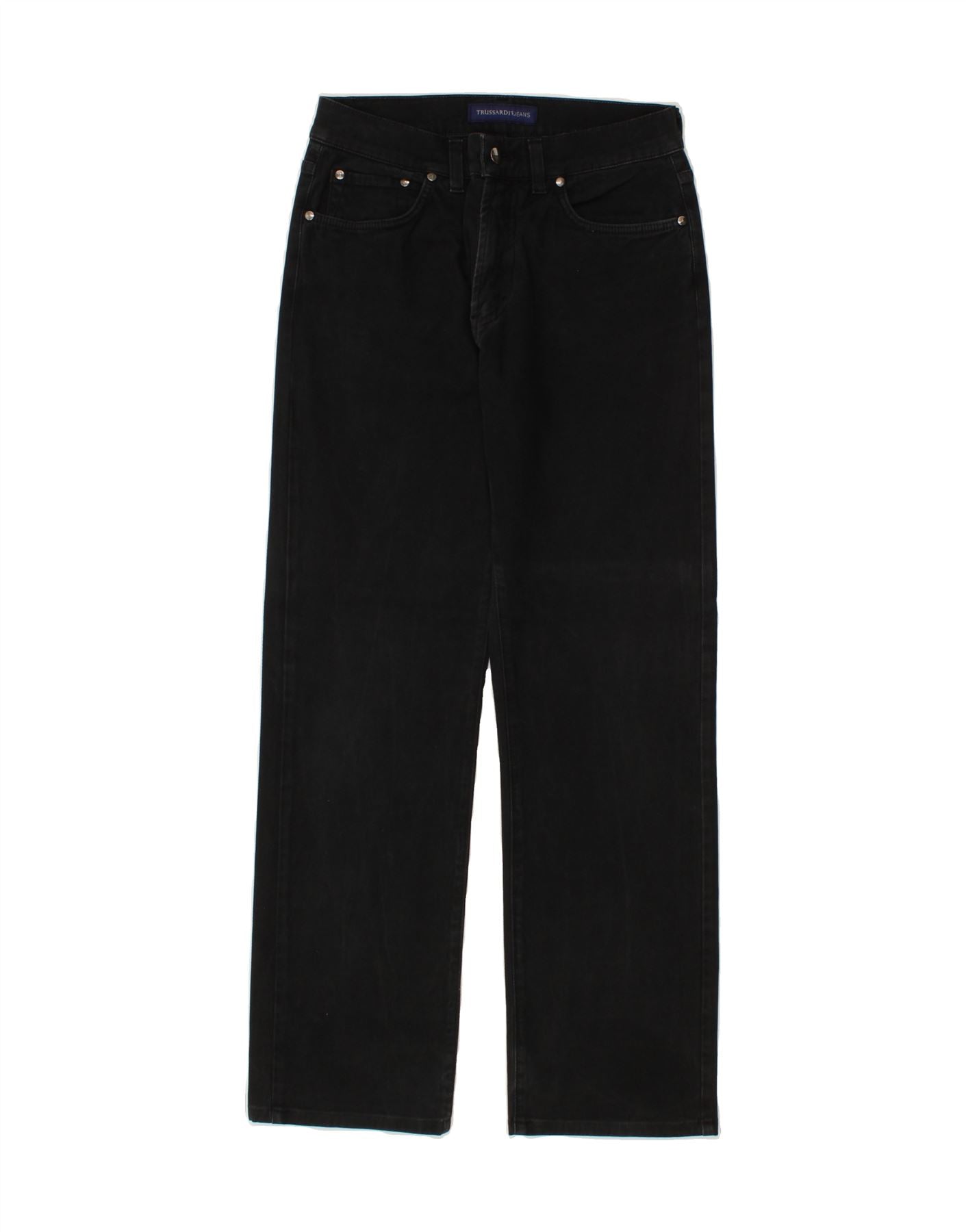 Image of TRUSSARDI Mens Straight Jeans W30 L30  Black Cotton