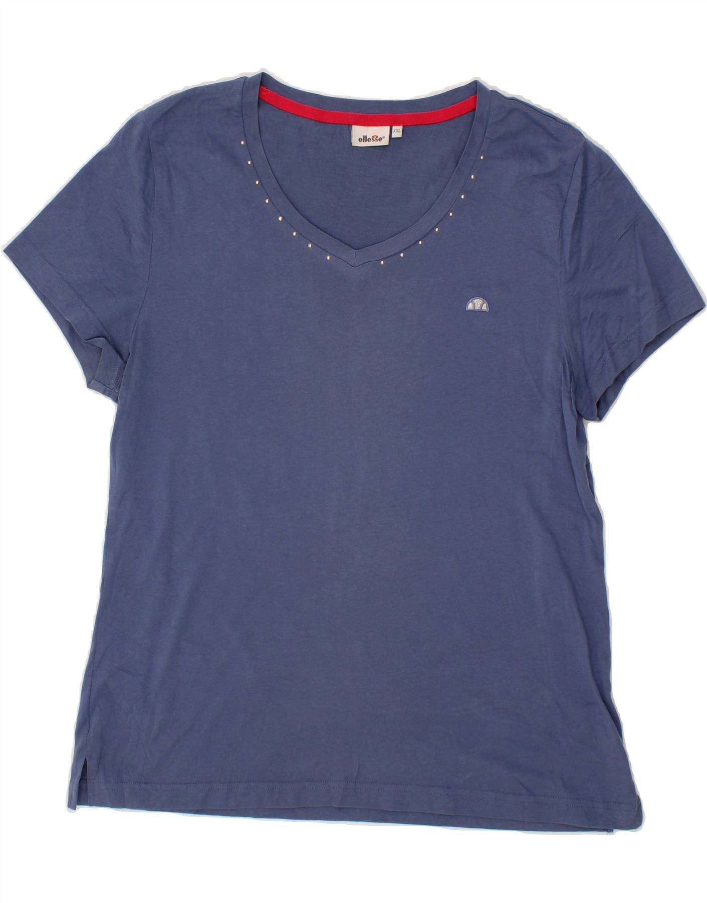 image of ELLESSE Womens T-Shirt Top UK 20 2XL Navy Blue Cotton