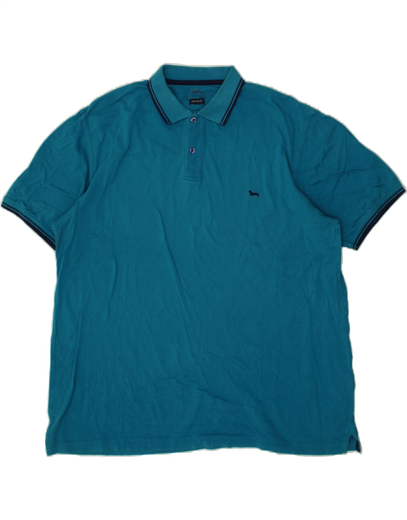 image of HARMONT & BLAINE Mens Regular Fit Polo Shirt 3XL Blue Cotton