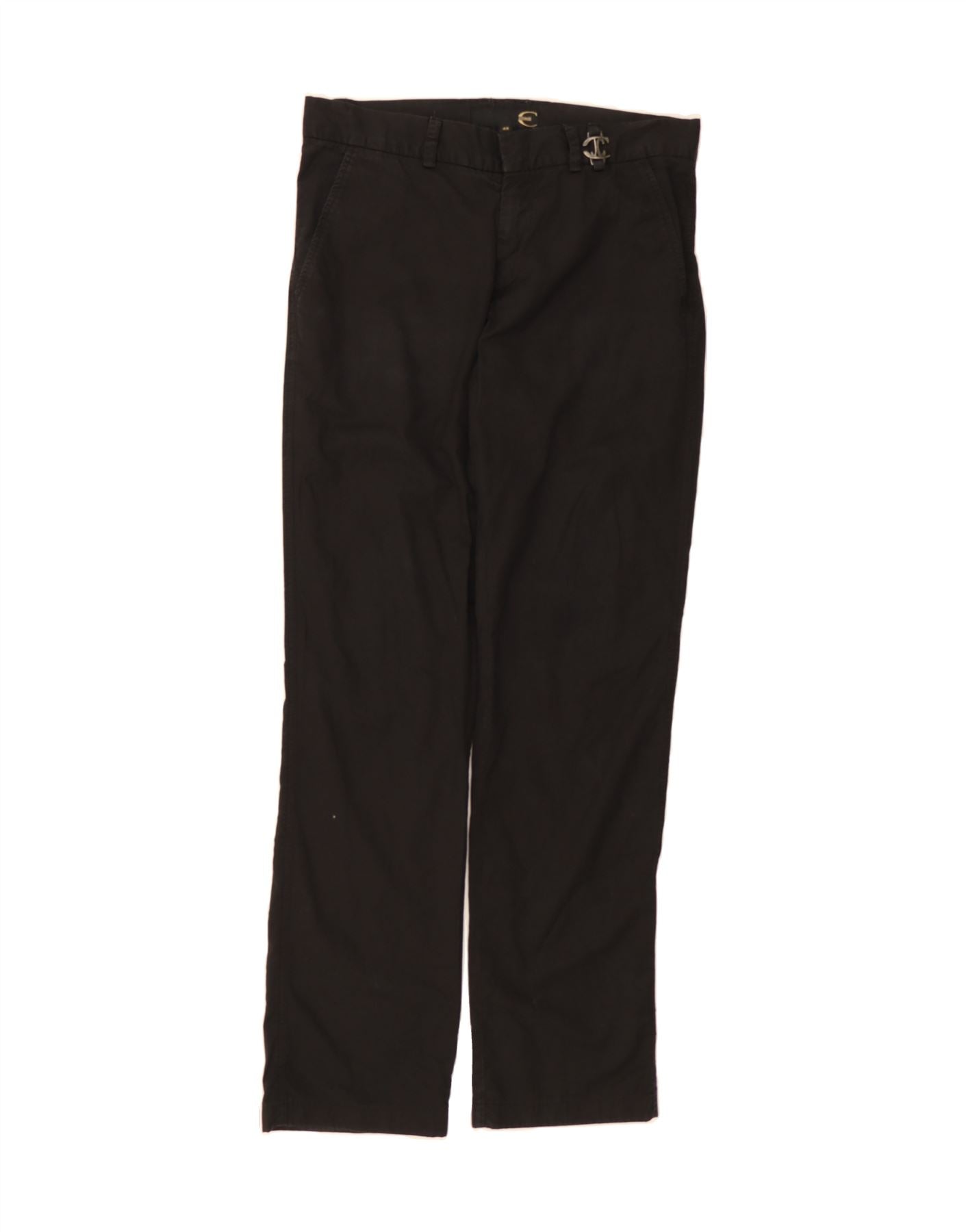 image of JUST CAVALLI Mens Straight Chino Trousers IT 48 Medium W34 L33 Black