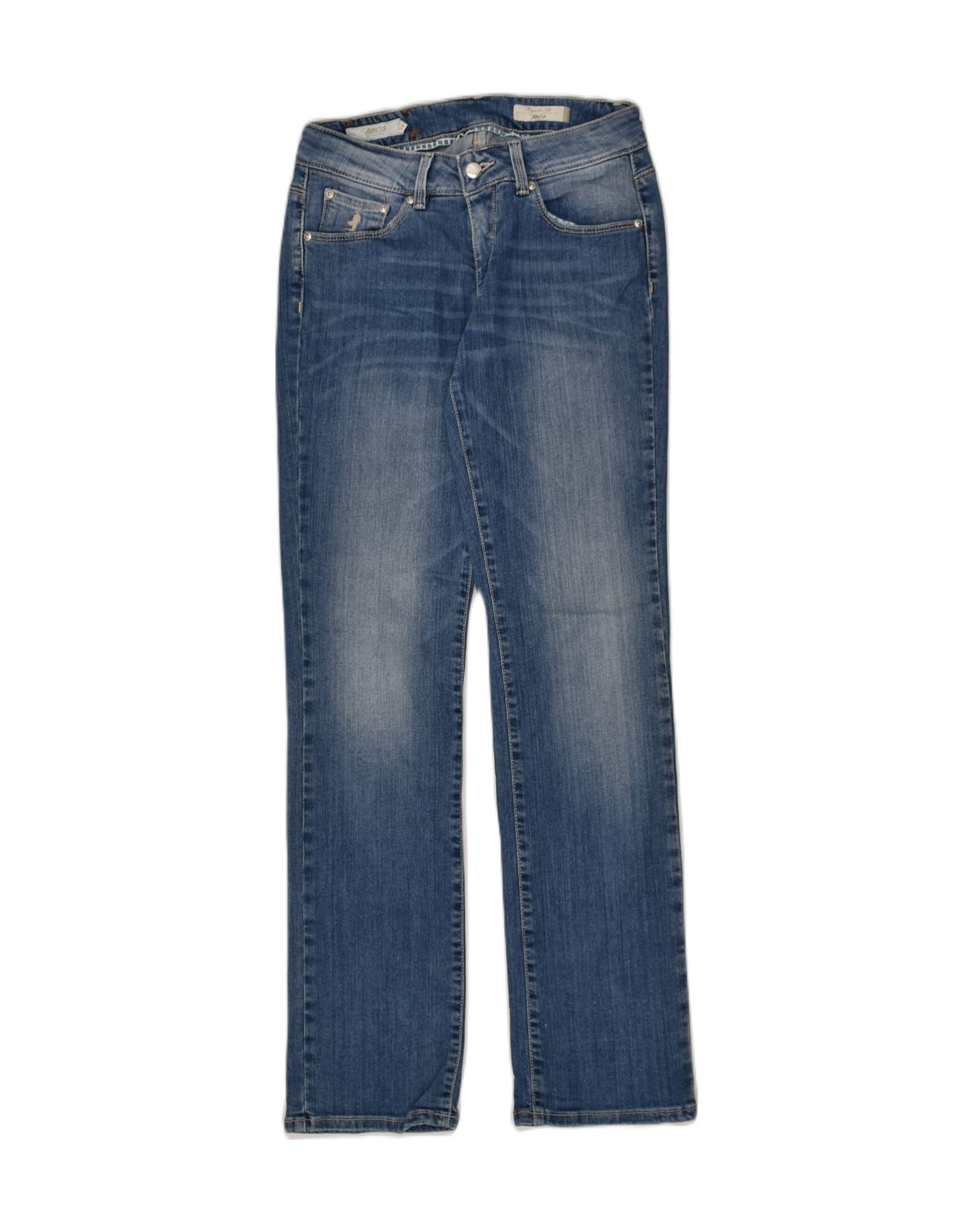 image of MARLBORO CLASSICS Womens Straight Jeans W28 L32 Blue Cotton