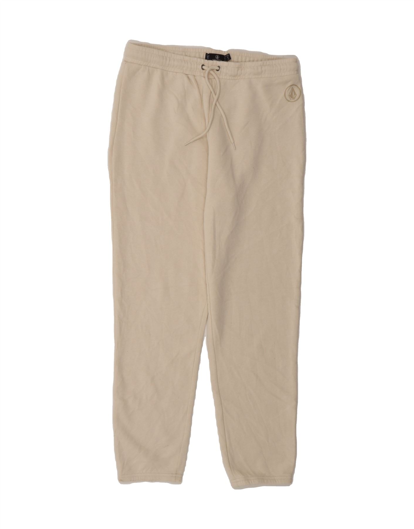 image of VOLCOM Womens Tracksuit Trousers Joggers UK 14 Medium  Beige Polyester