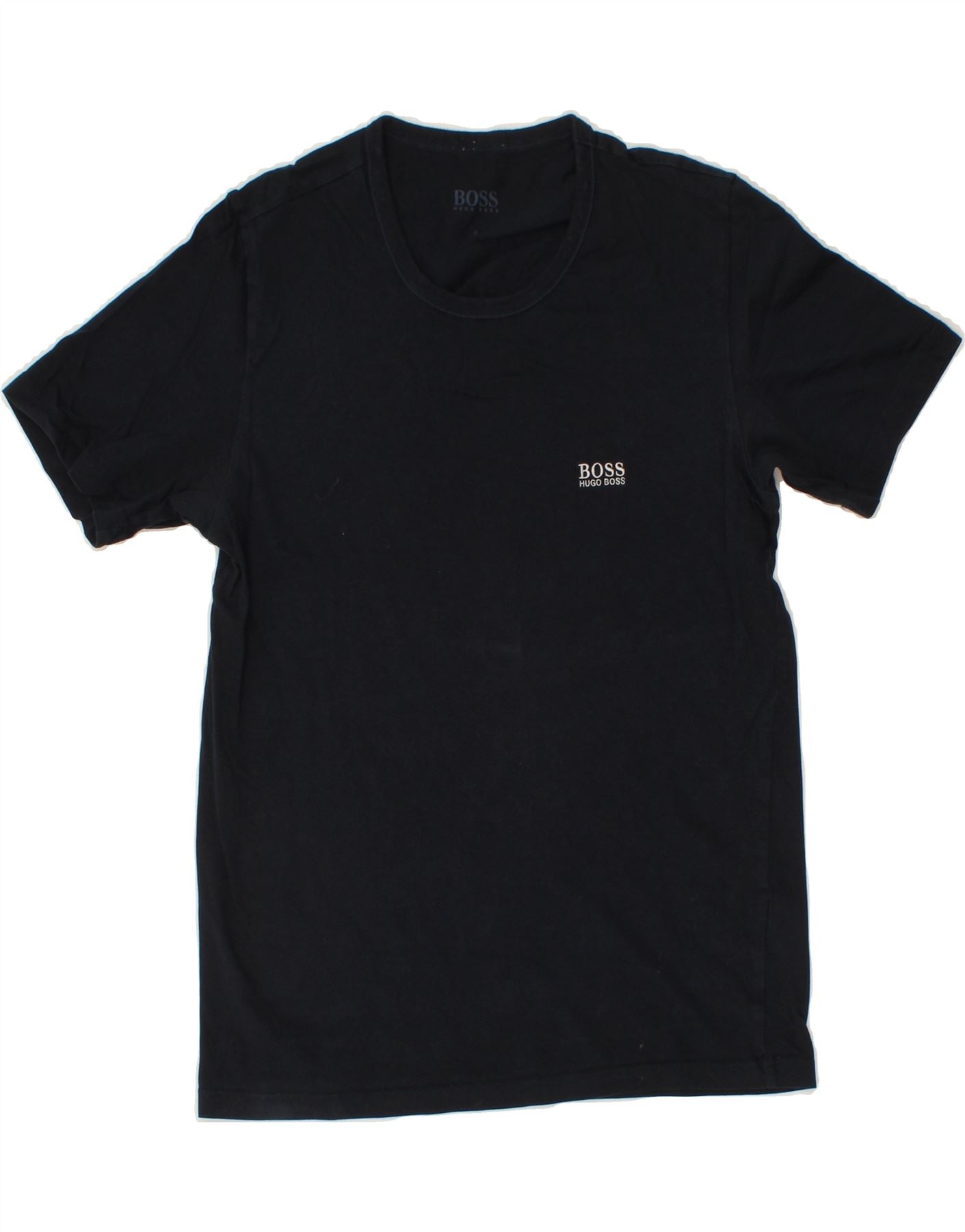 image of HUGO BOSS Mens T-Shirt Top Small Navy Blue Cotton