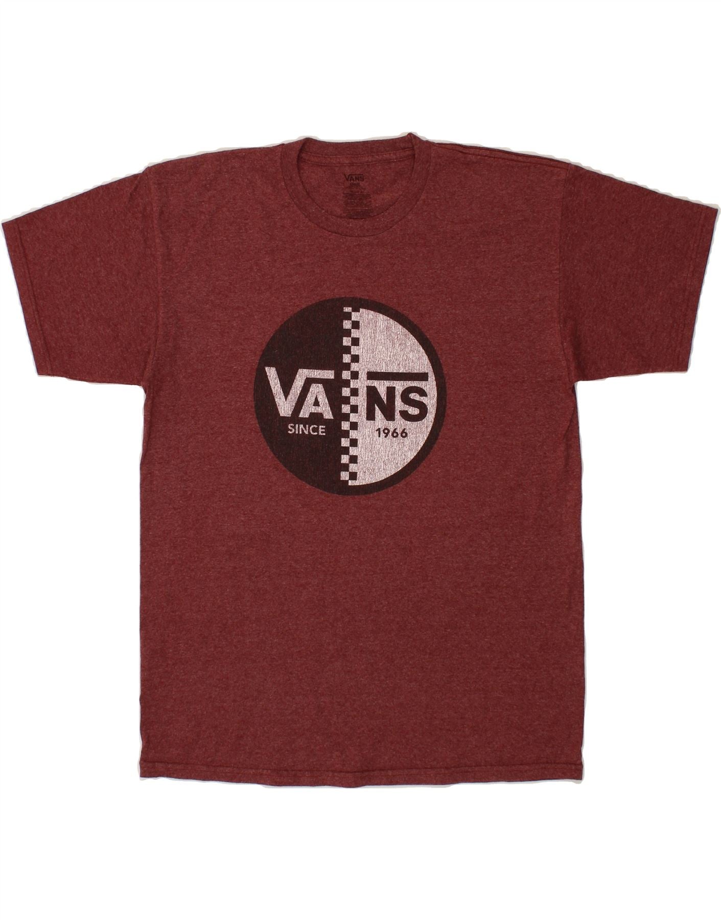 image of VANS Mens Graphic T-Shirt Top Large Burgundy Cotton