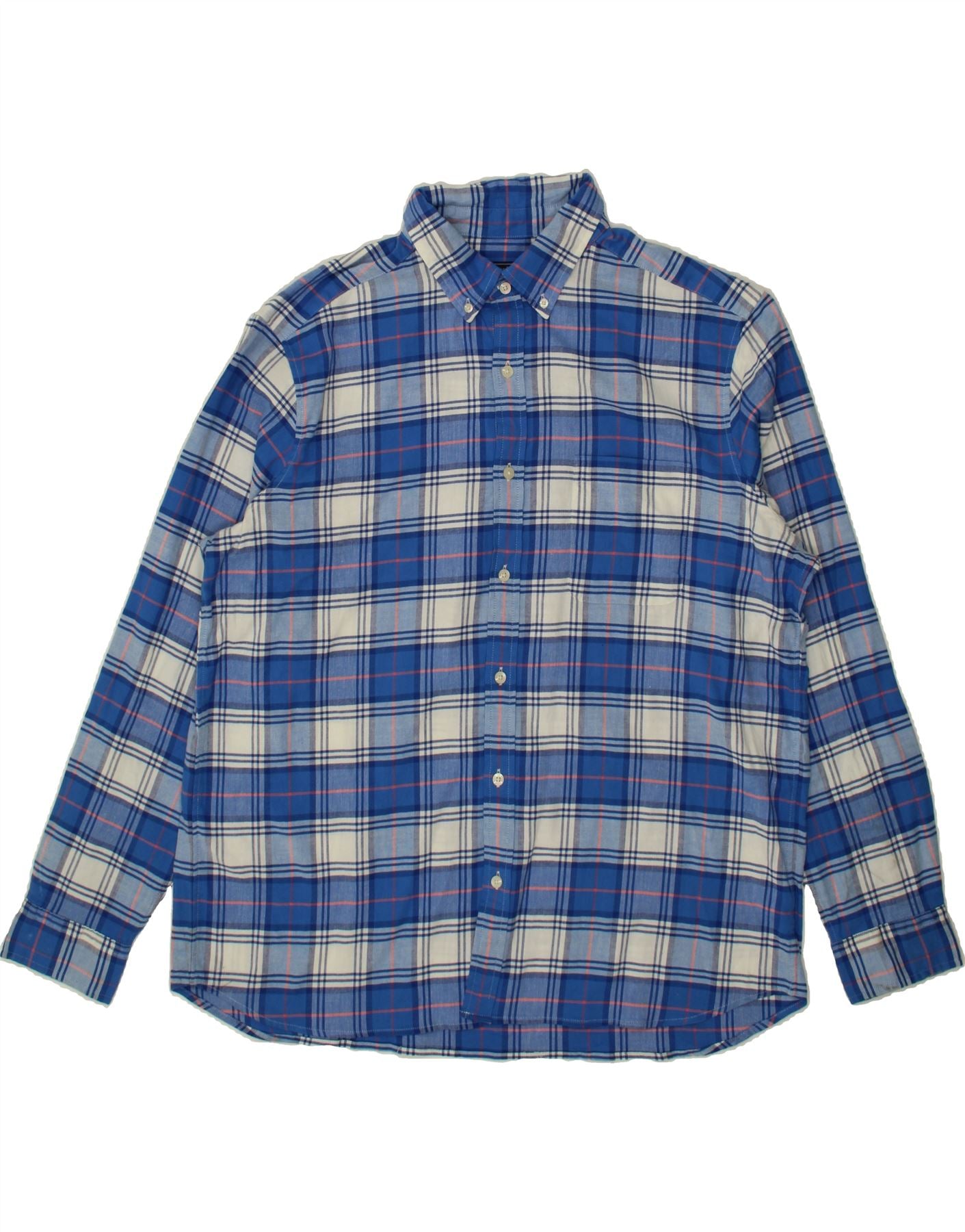 Image of VINEYARD VINES Mens Flannel Shirt XL Blue Check Cotton