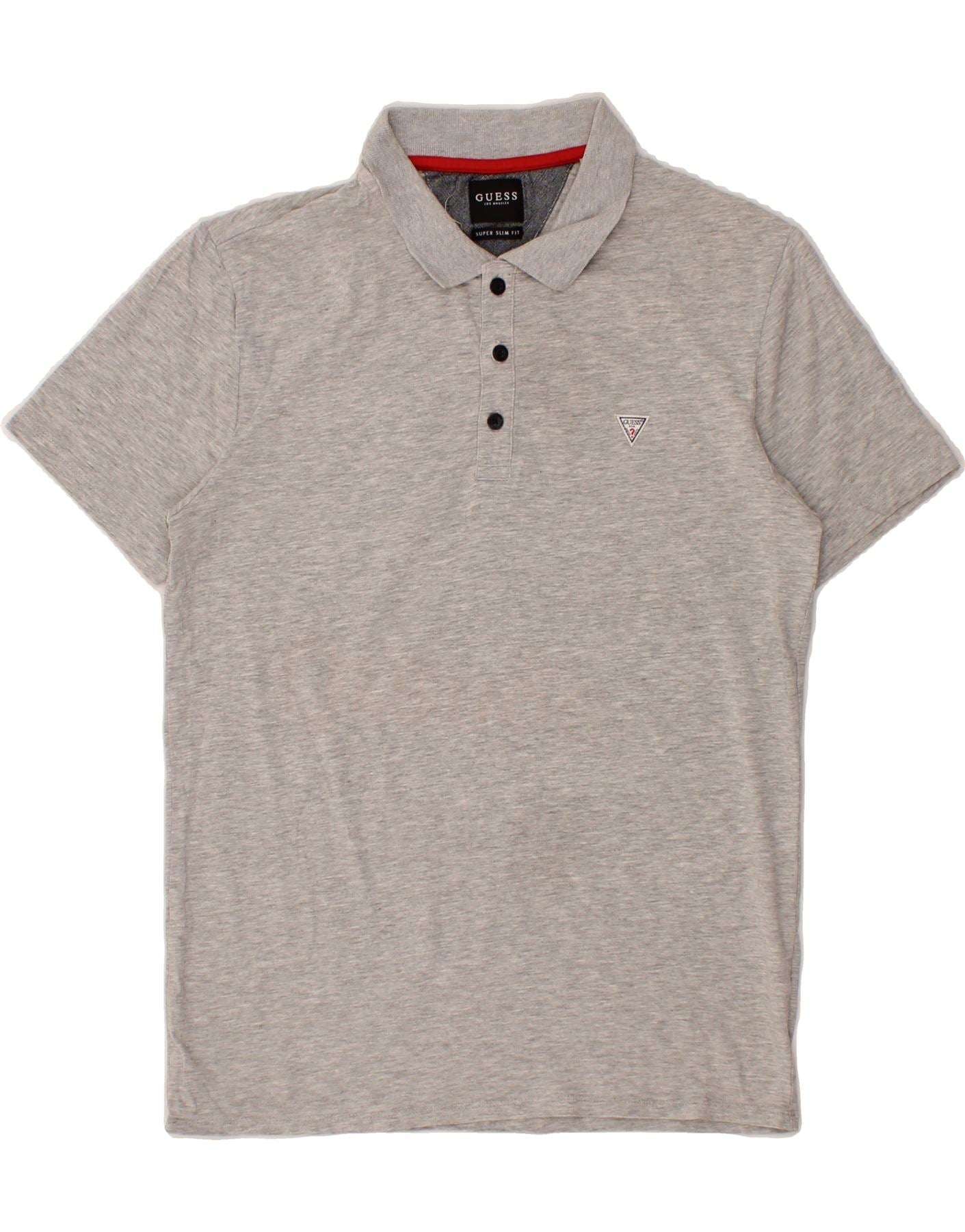 image of GUESS Mens Slim Fit Polo Shirt Medium Grey