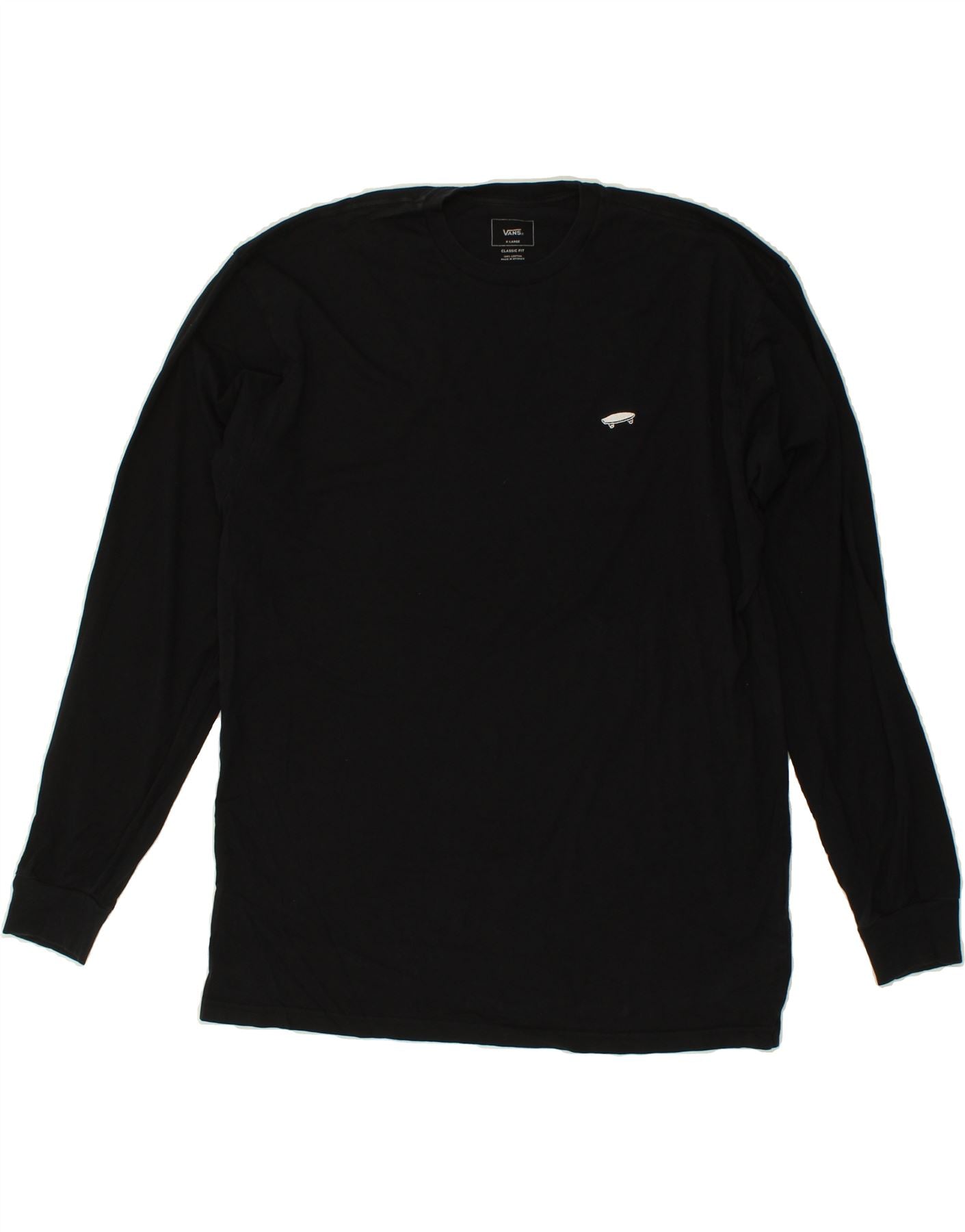 Image of VANS Mens Classic Fit Top Long Sleeve XL Black Cotton