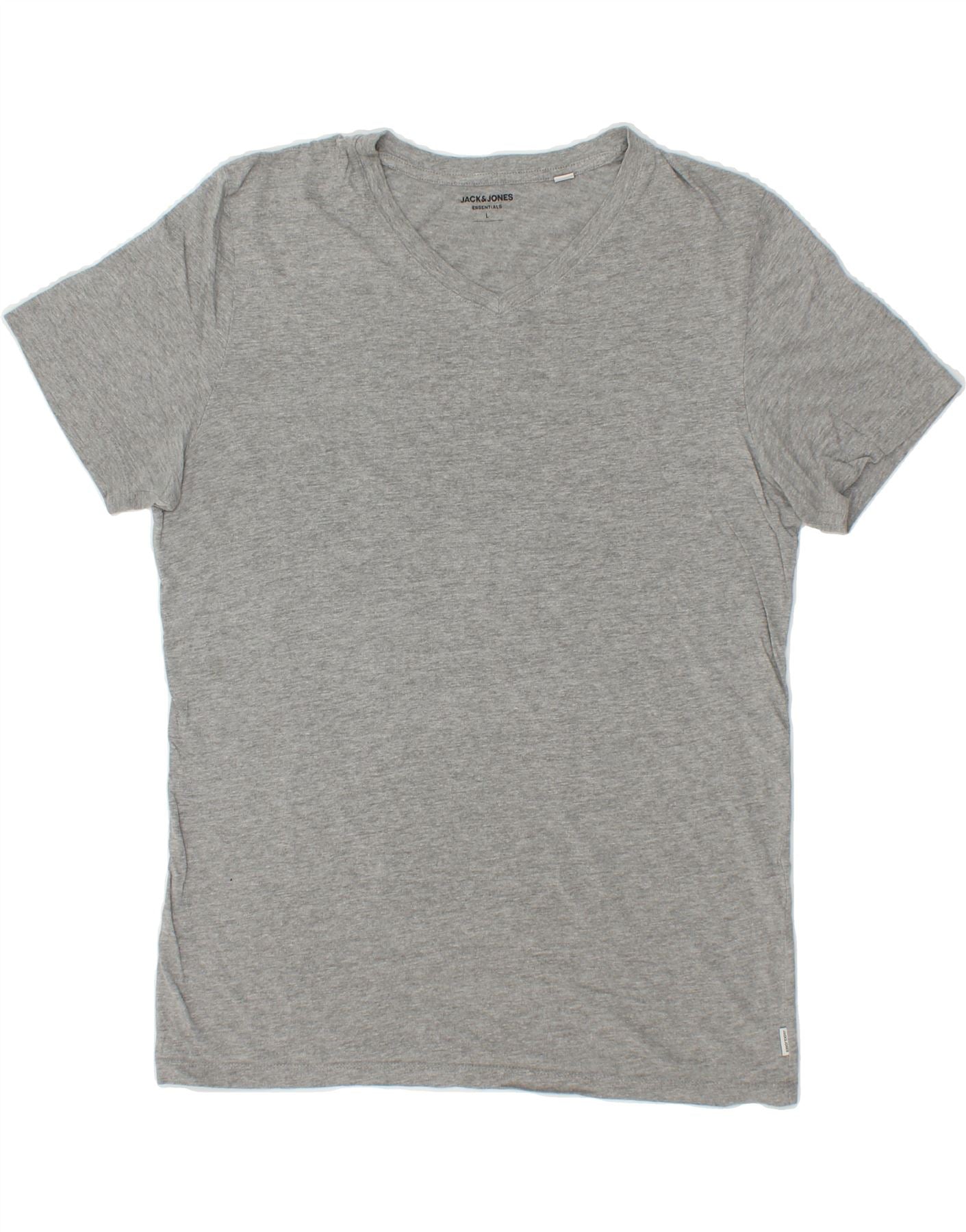 Image of JACK & JONES Mens T-Shirt Top Large Grey