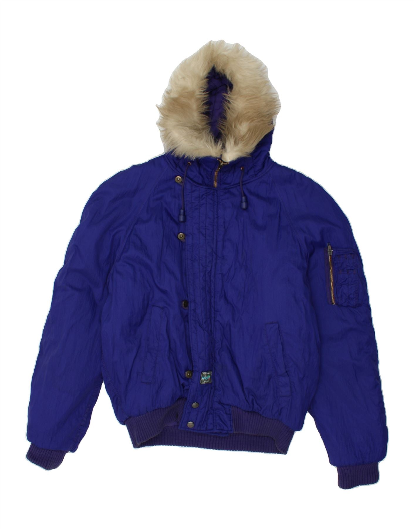 image of VAGABOND Mens Hooded Padded Jacket UK 40 Large Blue