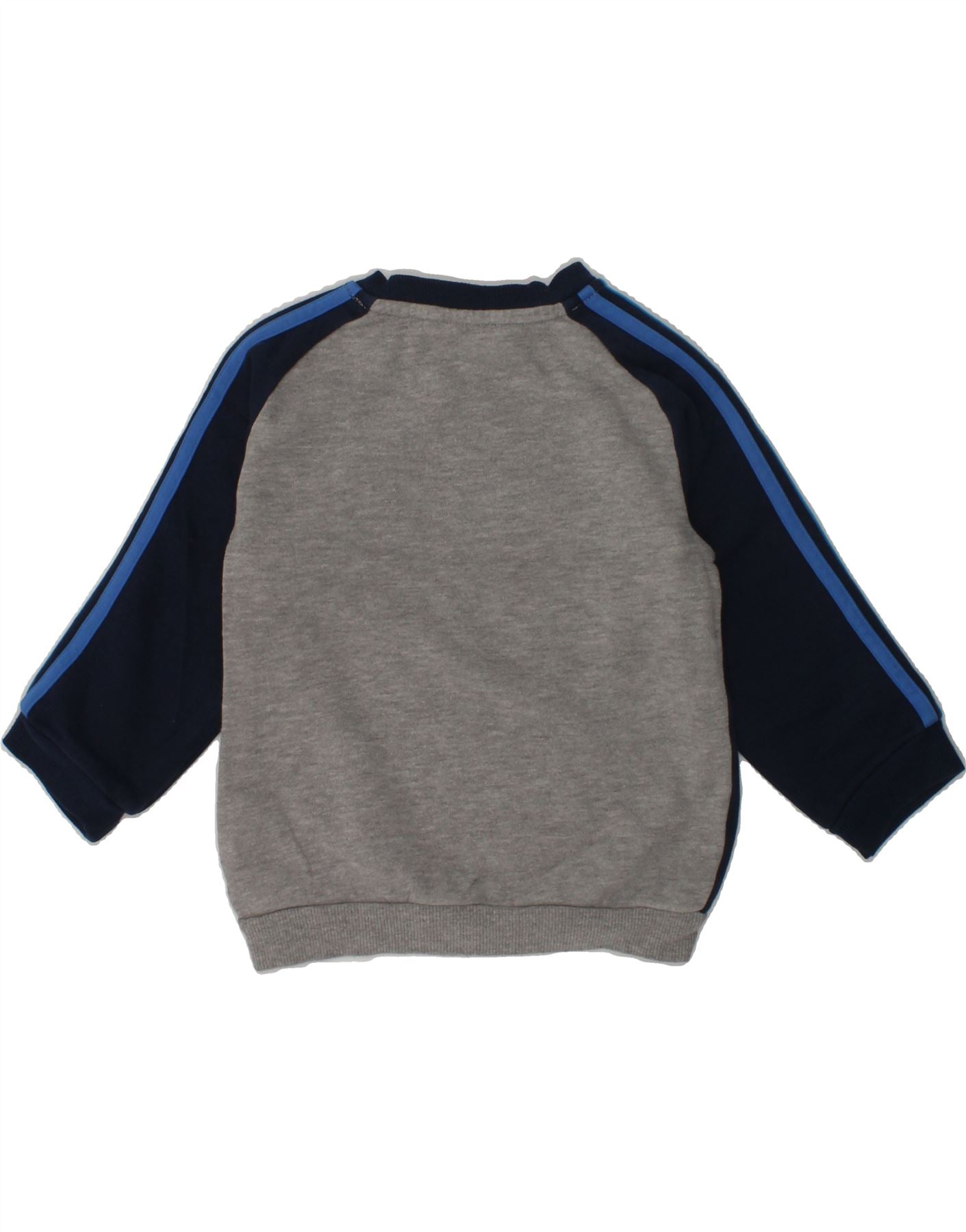 ADIDAS Baby Boys Sweatshirt Jumper 12-18 Months Grey Colourblock Cotton