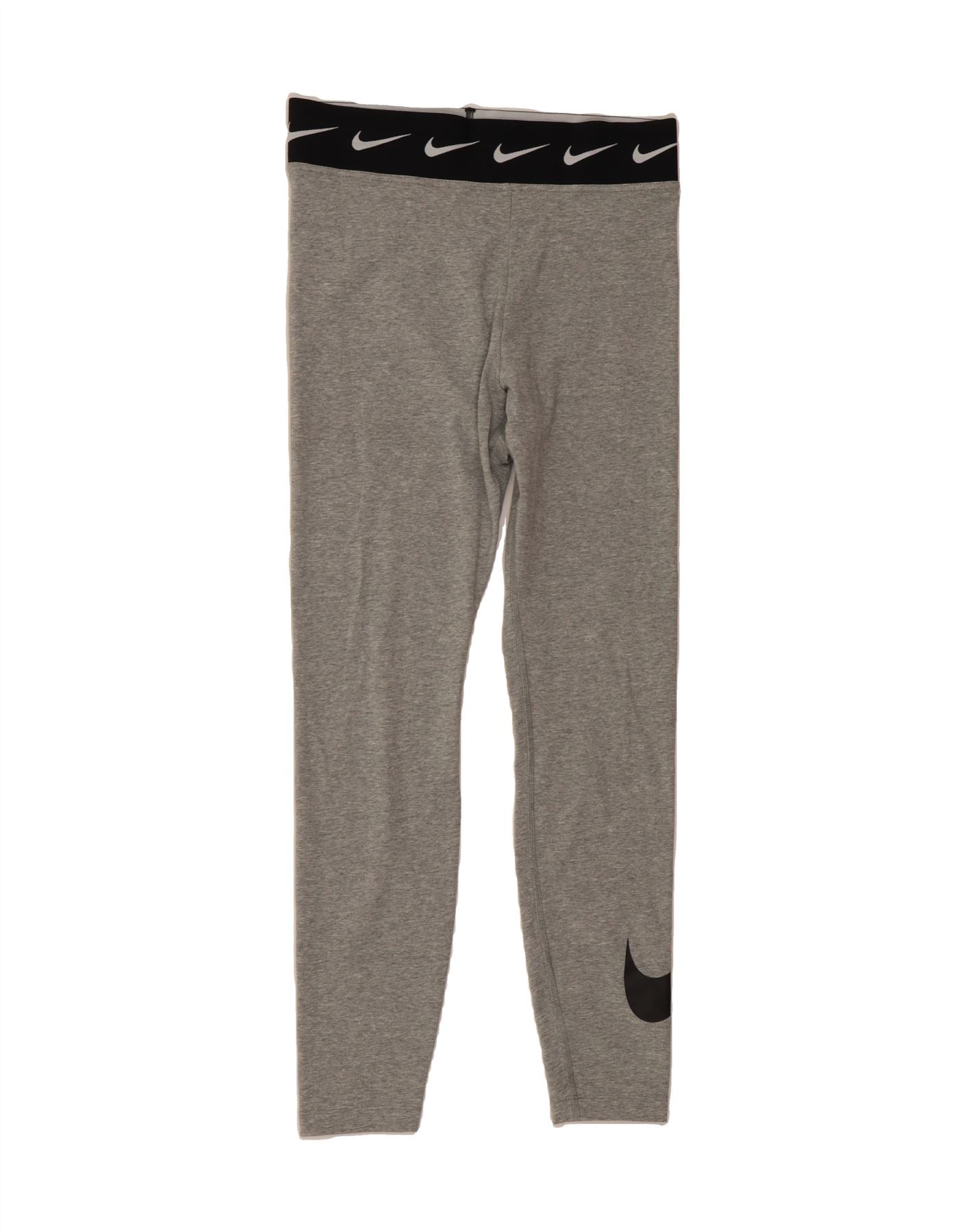 image of NIKE Womens Graphic Leggings UK 12 Medium  Grey Cotton