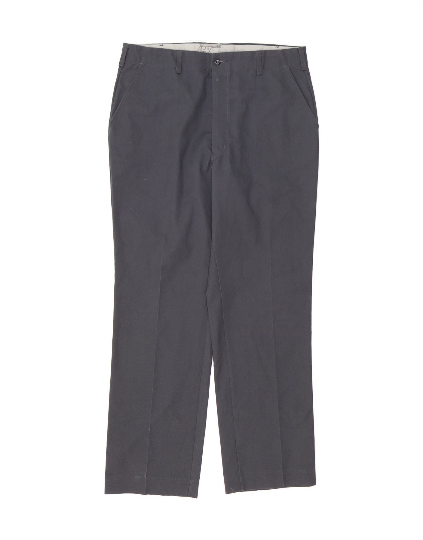 image of VINTAGE Mens Straight Chino Trousers W36 L31 Grey Polyester