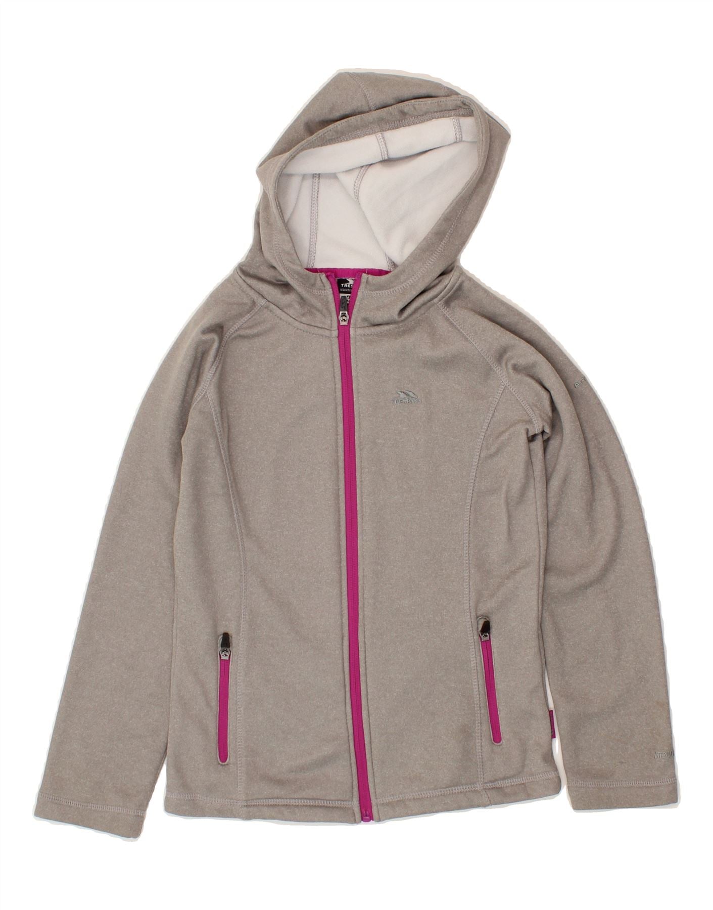 image of TRESPASS Girls Zip Hoodie Sweater 9-10 Years Grey Polyester