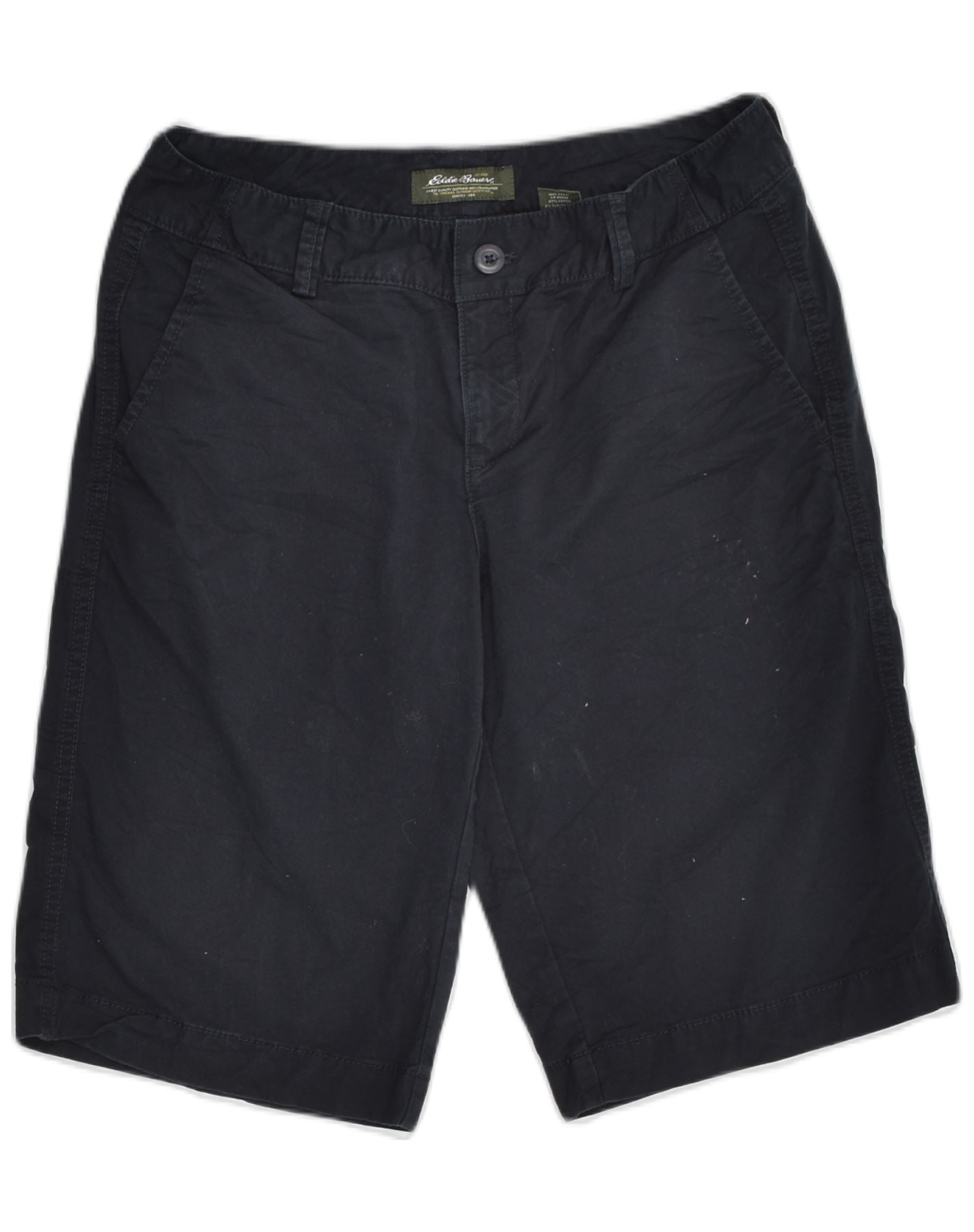 image of EDDIE BAUER Womens Chino Shorts US 4 Small W30  Navy Blue Cotton