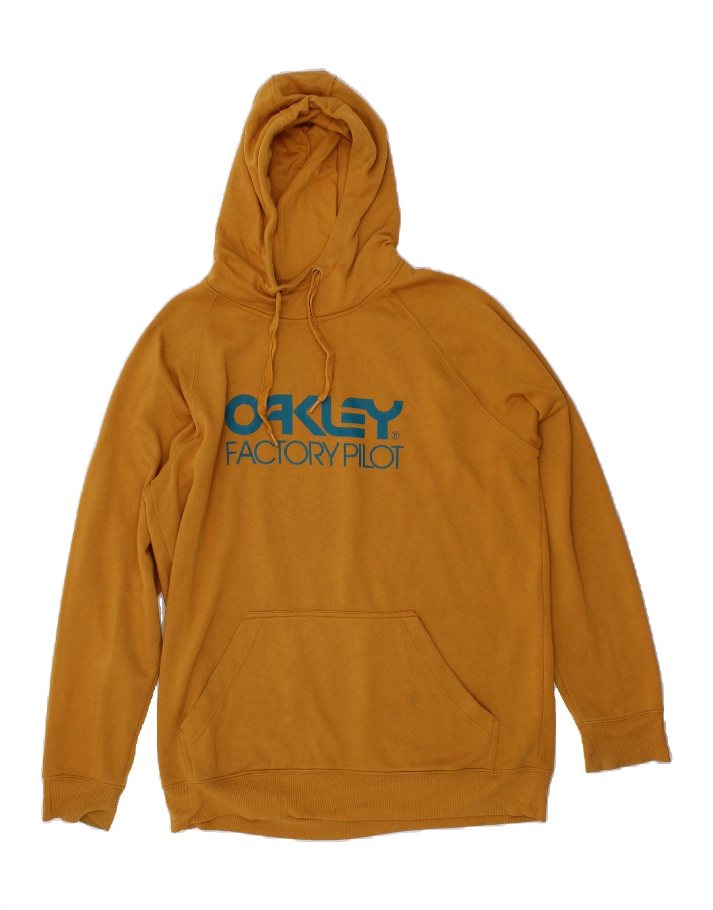 image of OAKLEY Mens Graphic Hoodie Jumper Large Yellow Polyester