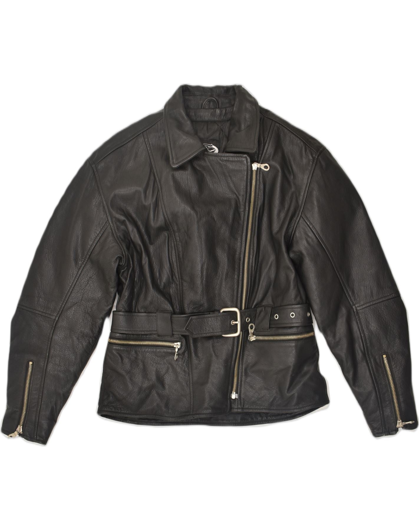 Image of SPIDI Womens Leather Jacket UK 10 Small Black Leather