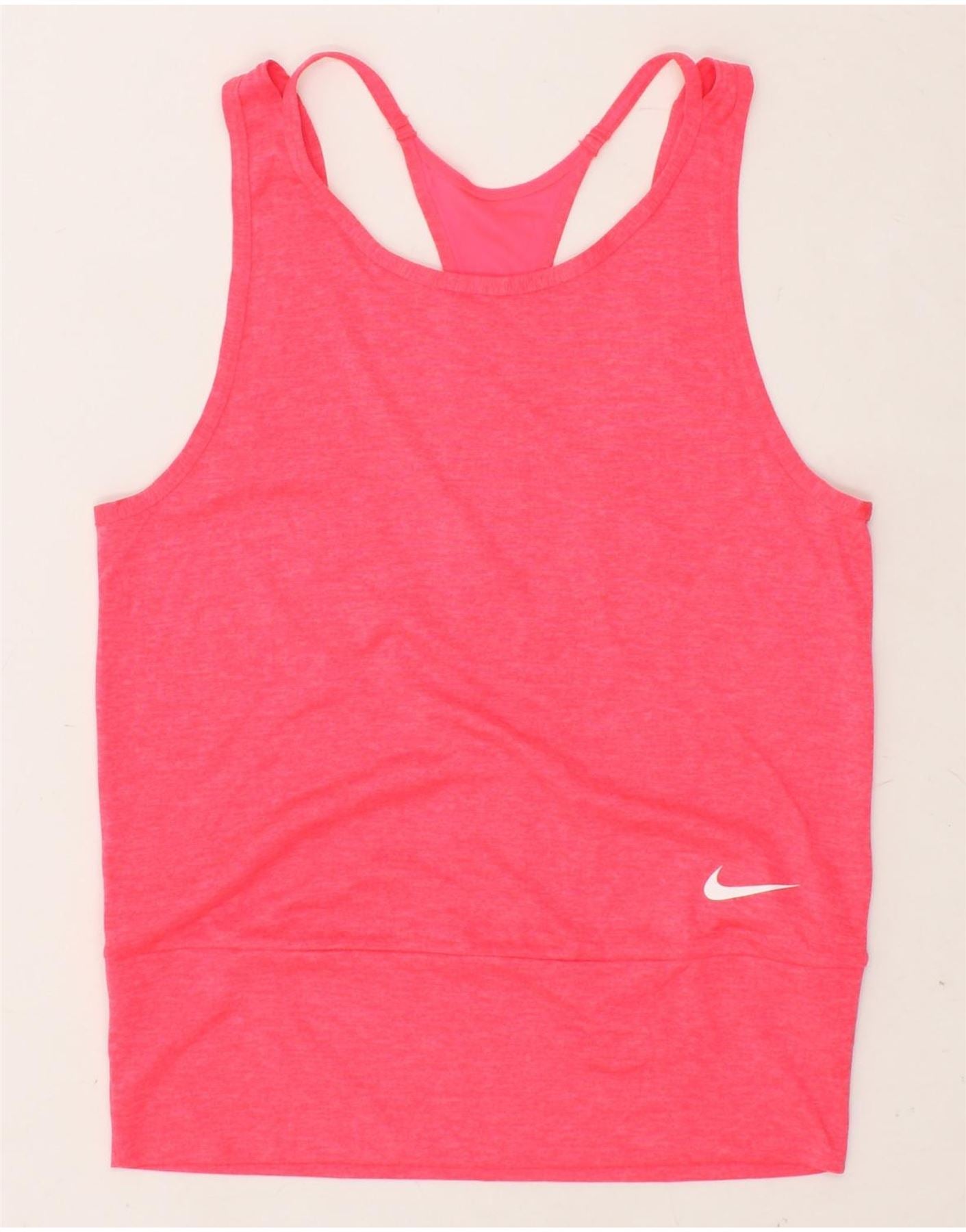 image of NIKE Womens Dri Fit Vest Top UK 10 Small Pink Polyester