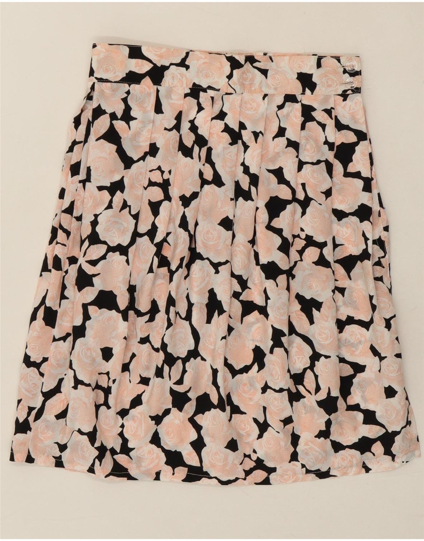 image of VINTAGE Womens Pleated Skirt W25 XS Pink Floral