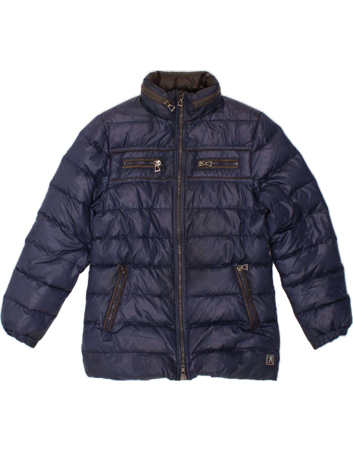 Image of GUESS BY MARCIANO Mens Hooded Padded Jacket UK 38 Medium Navy Blue