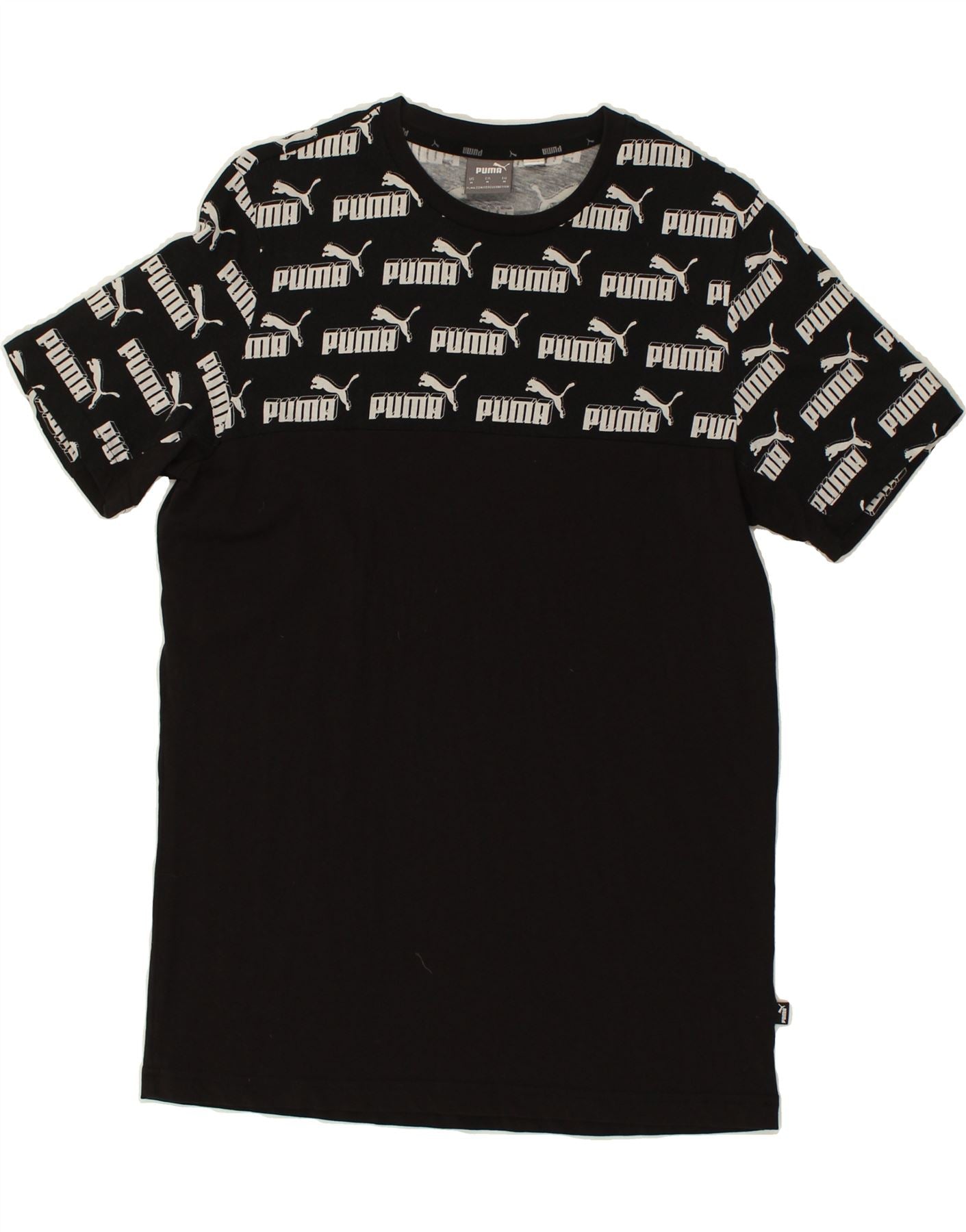 image of PUMA Mens Graphic T-Shirt Top Medium Black