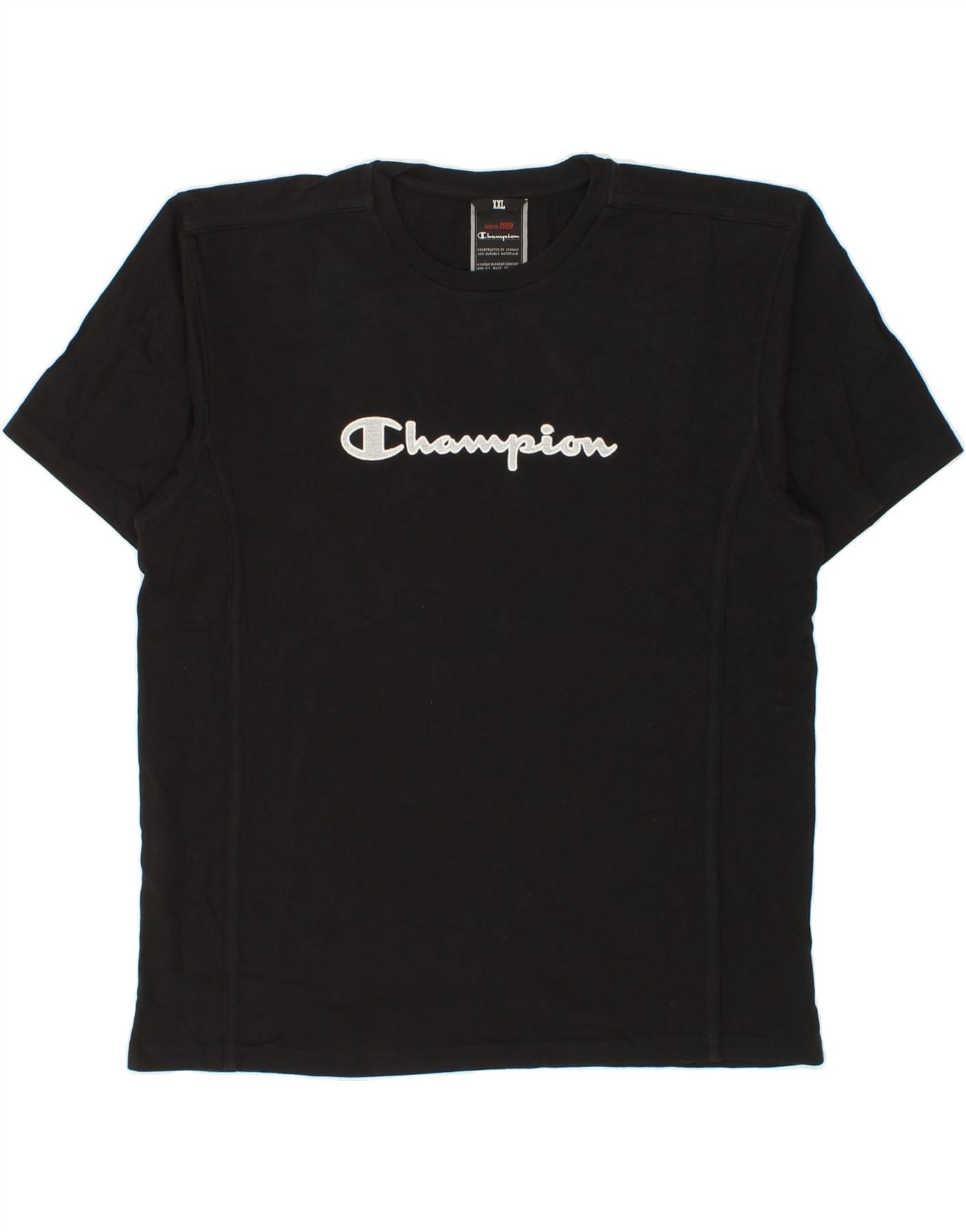 image of CHAMPION Womens Graphic T-Shirt Top UK 20 2XL Black Cotton