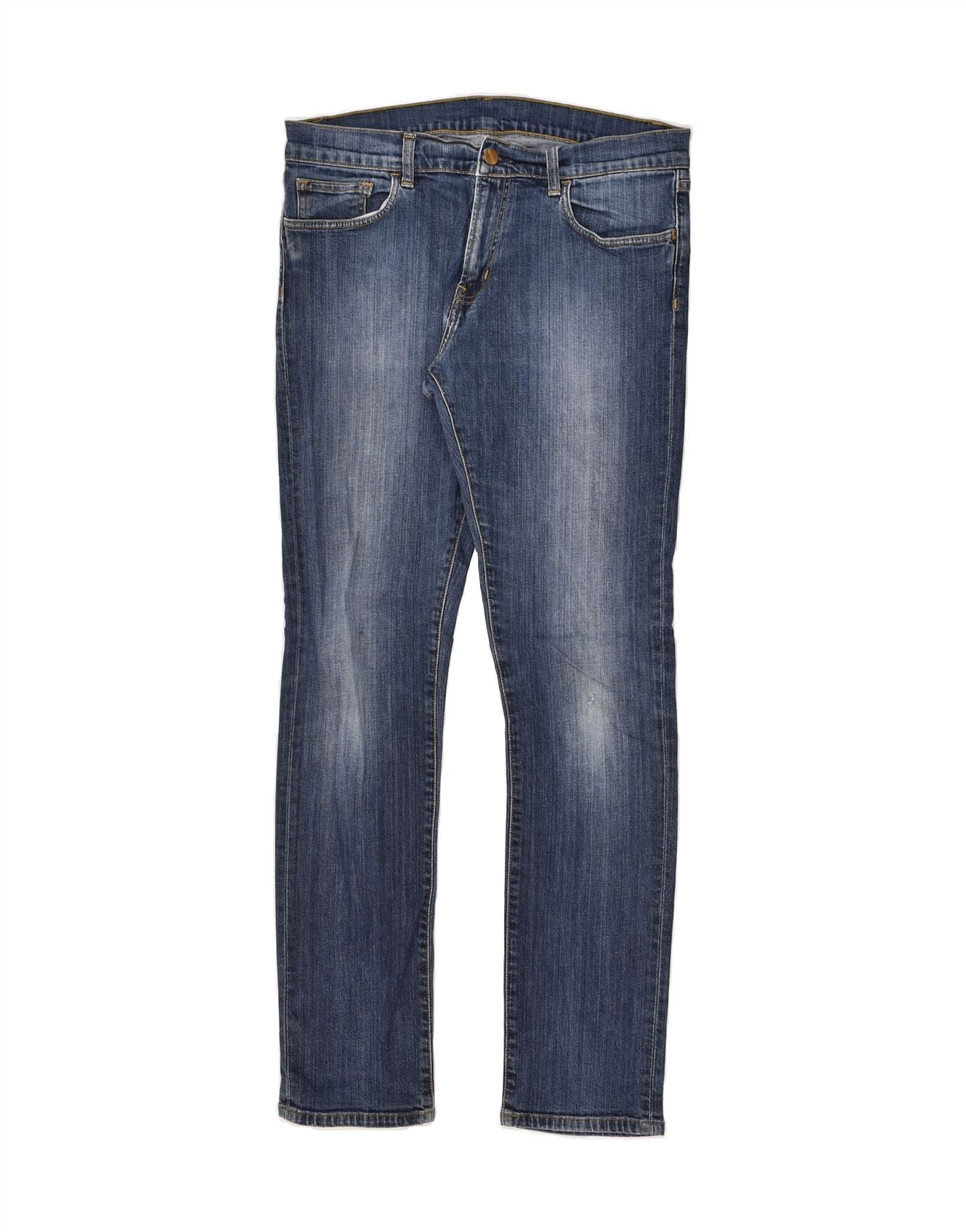 image of CARHARTT Mens Slim Jeans W34 L32 Blue Cotton