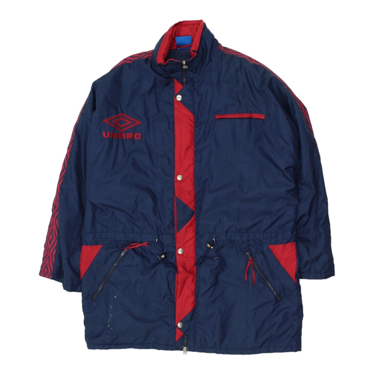 image of Umbro Mens Quilted Bench Coat | Vintage 90s Tracksuit Sportswear Jacket VTG