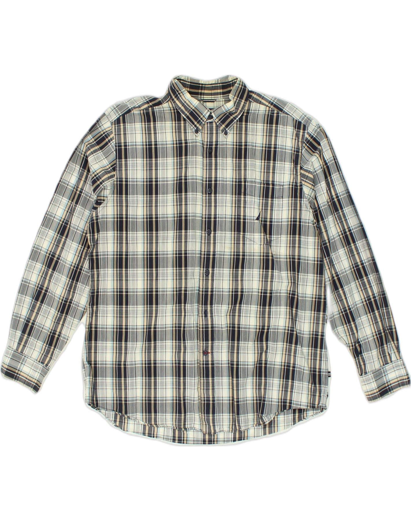 image of NAUTICA Mens Classic Fit Shirt XL Multicoloured Cotton