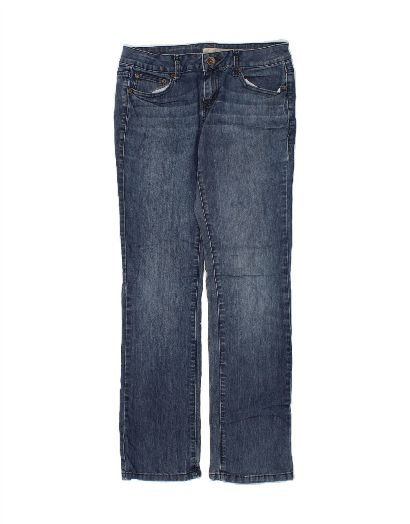 image of DKNY Womens Straight Jeans US 8 Medium W30 L31 Blue Cotton