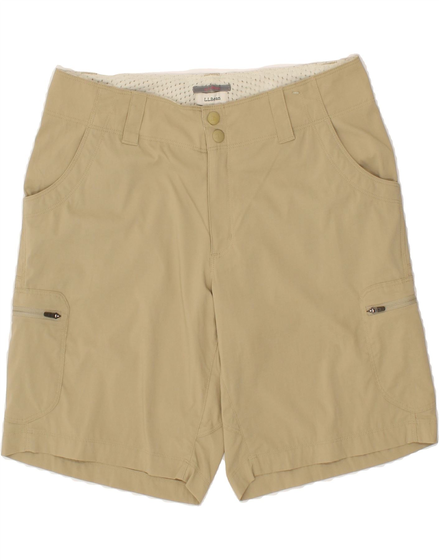 Image of L.L.BEAN Womens Cargo Shorts US 8 Medium W34  Khaki Nylon