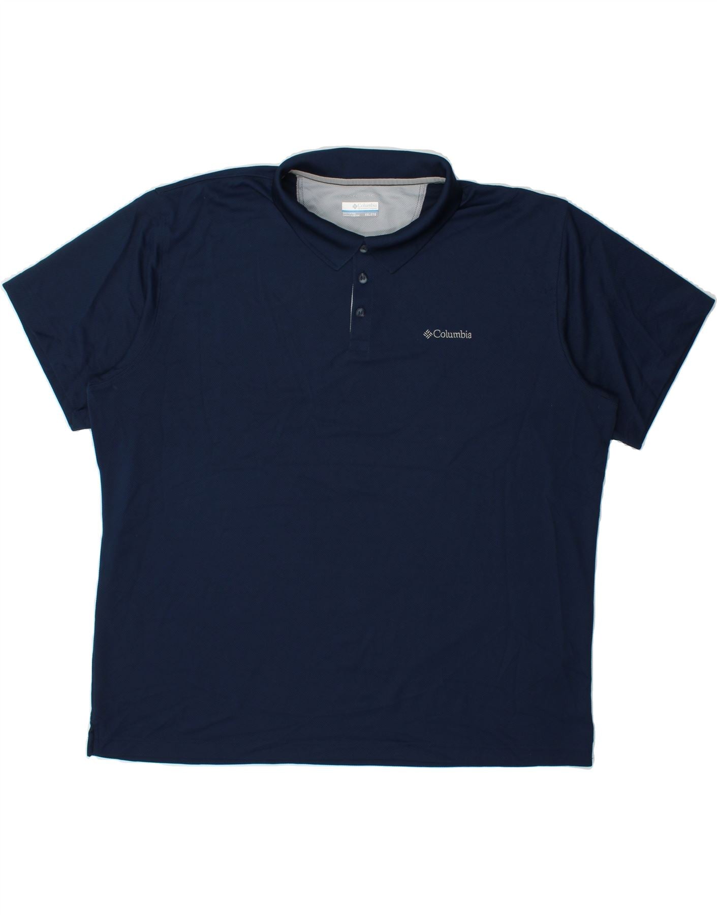 image of COLUMBIA Mens Omni-Wick Polo Shirt 2XL Navy Blue Polyester