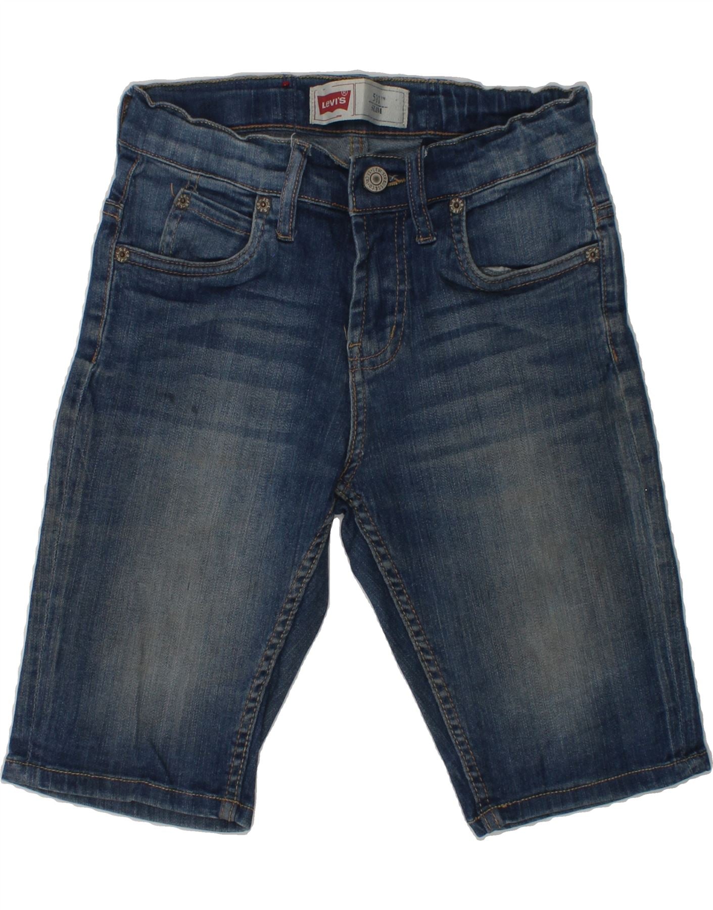 Image of LEVI'S Boys Slim Denim Shorts 9-10 Years W24  Blue Cotton