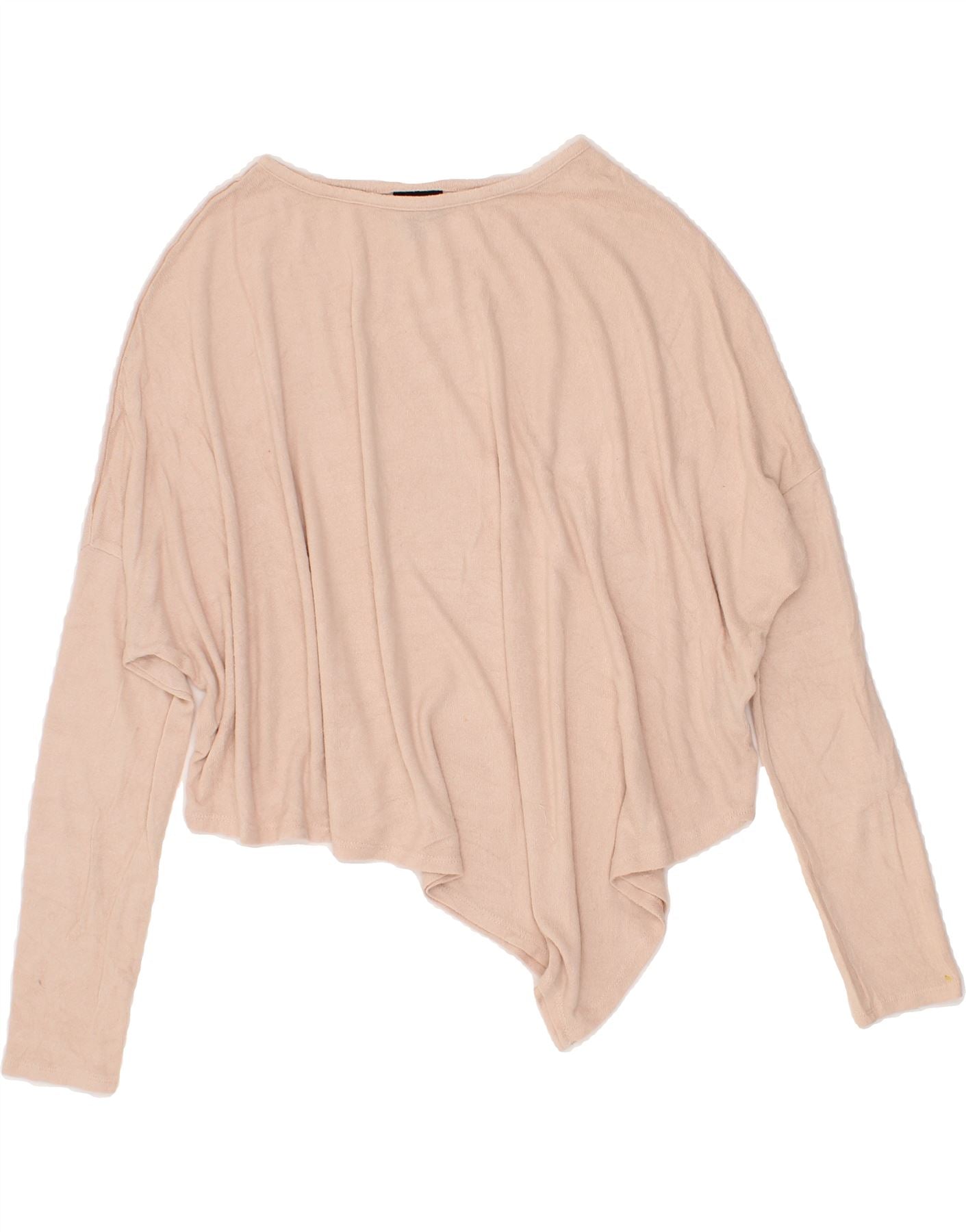 image of MOSSIMO Womens Asymmetric Top Long Sleeve UK 6 XS Pink Wool