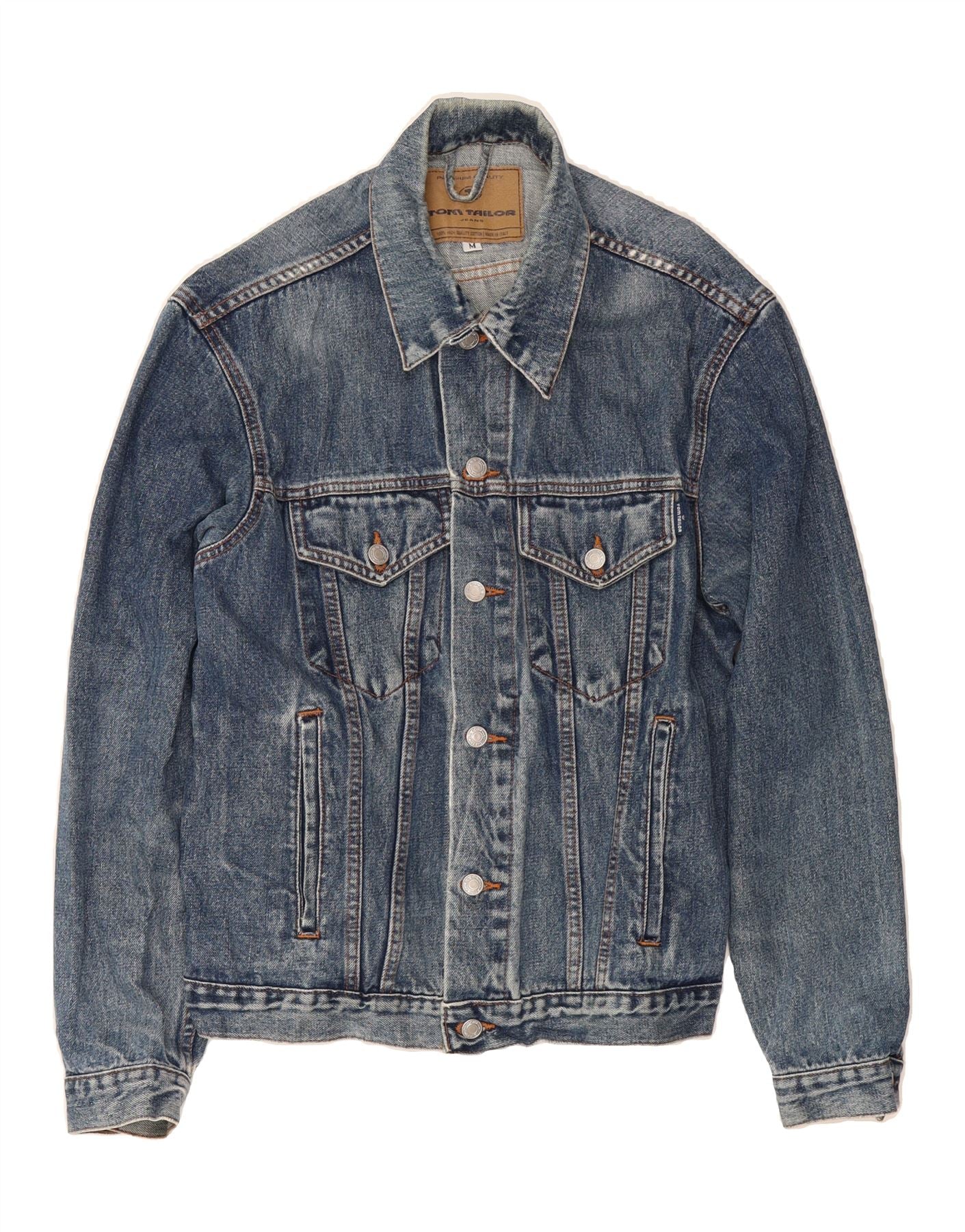 image of TOM TAILOR Mens Denim Jacket UK 38 Medium Blue Cotton