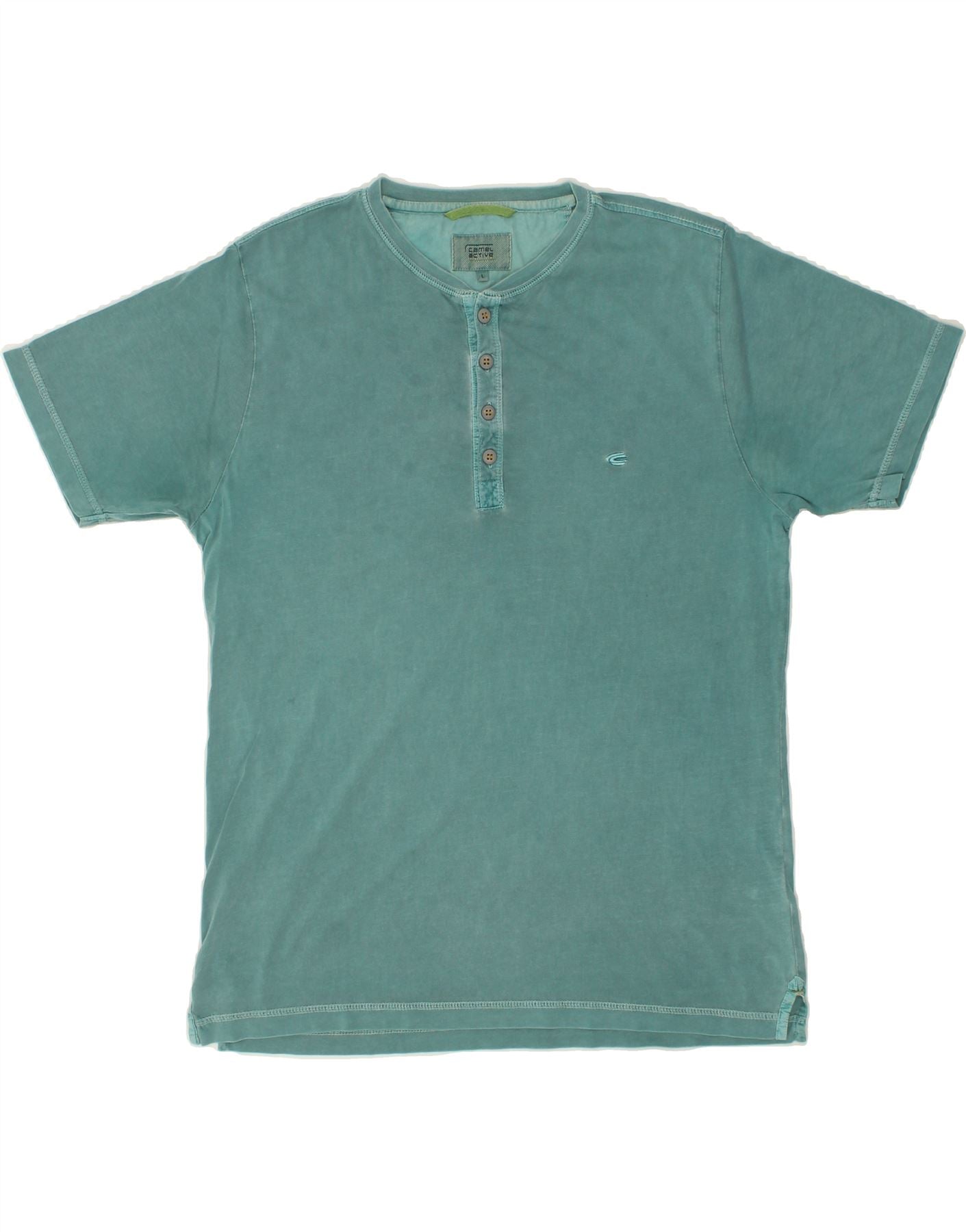 image of CAMEL ACTIVE Mens T-Shirt Top Large Green Cotton