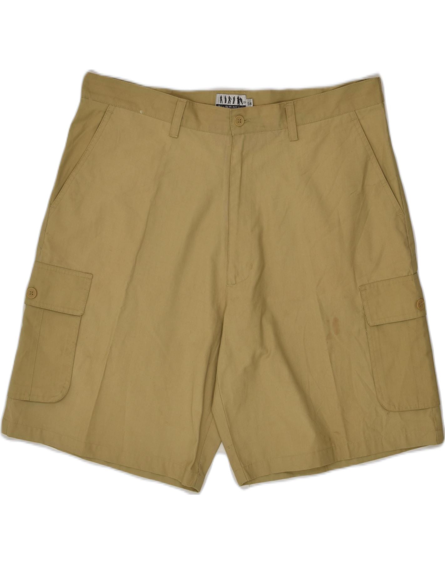 image of VINTAGE Mens Cargo Shorts IT 54 2XL W36 Beige Polyester