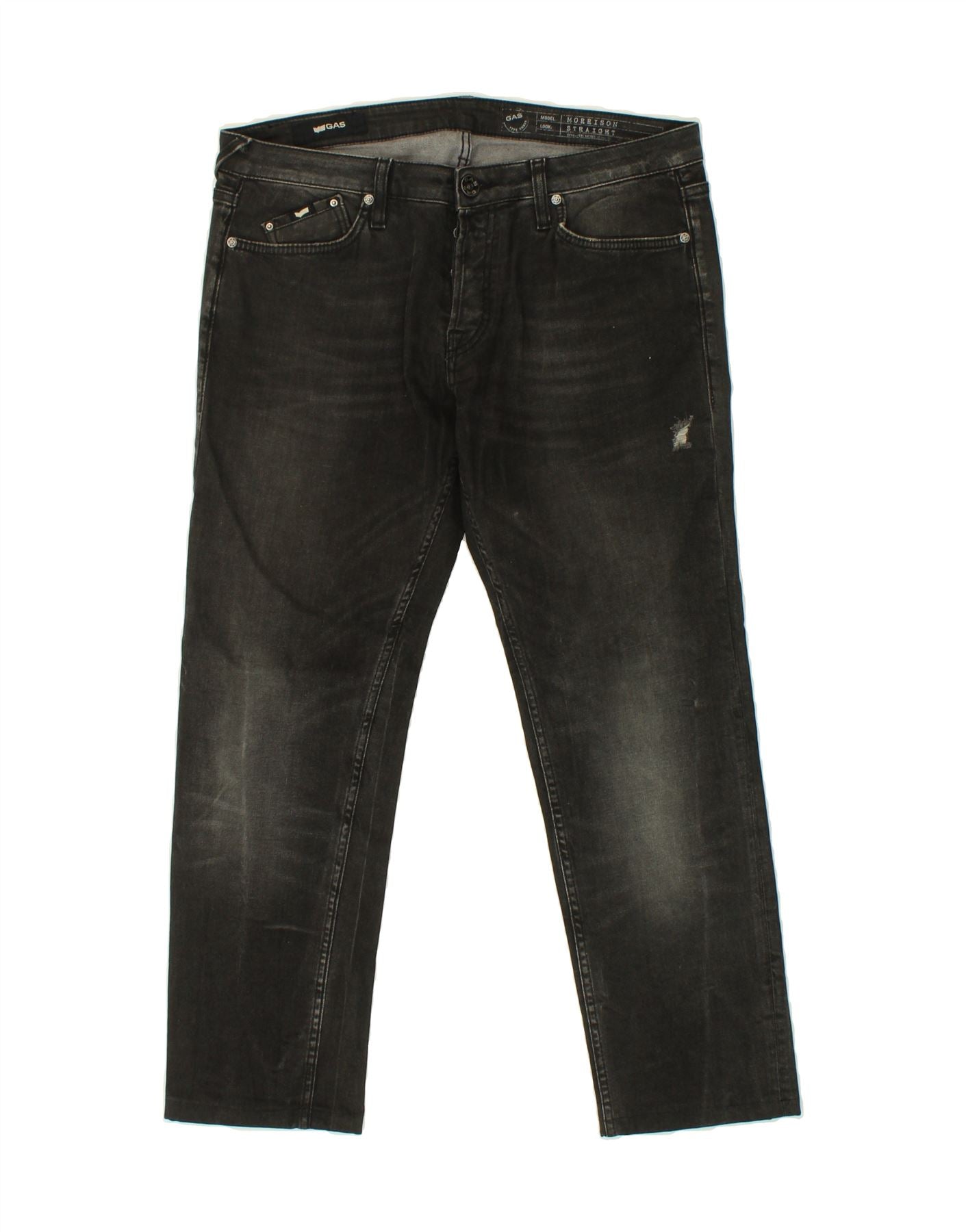 image of GAS Mens Straight Jeans W34 L28 Black