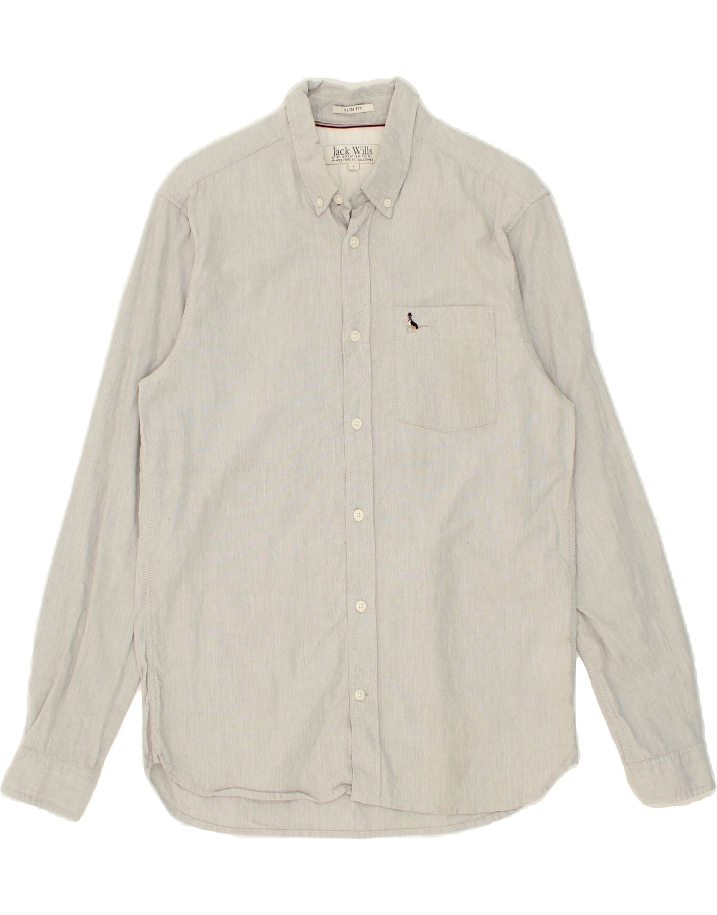 image of JACK WILLS Mens Slim Fit Shirt Small Grey