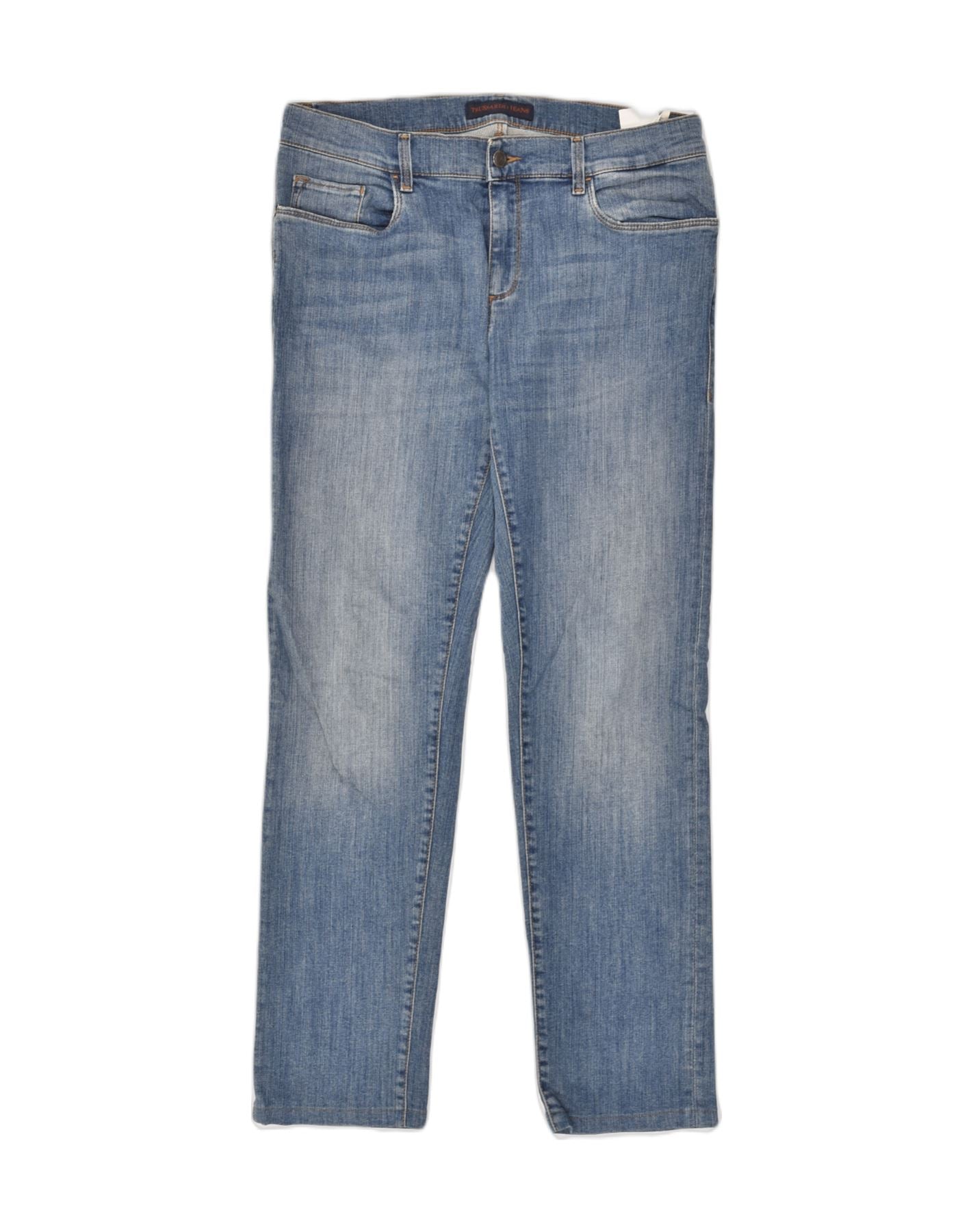 image of TRUSSARDI JEANS Mens Straight Jeans W34 L31 Blue Polyester