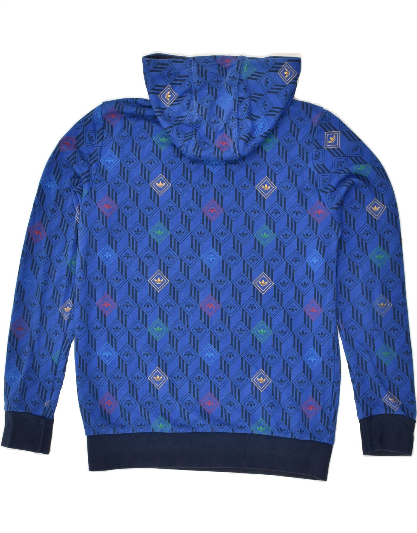 ADIDAS Boys Graphic Hoodie Jumper 13-14 Years  Blue Cotton